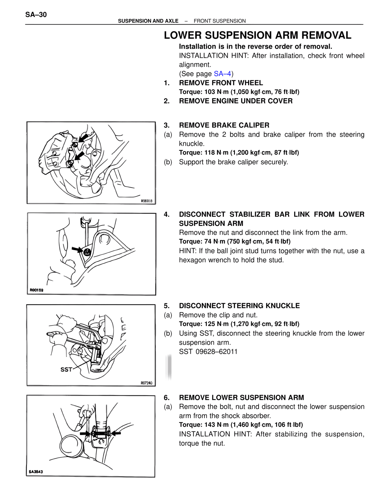 Lower Suspension Arm Removal — MK4 Supra Suspension & Axle, page 30