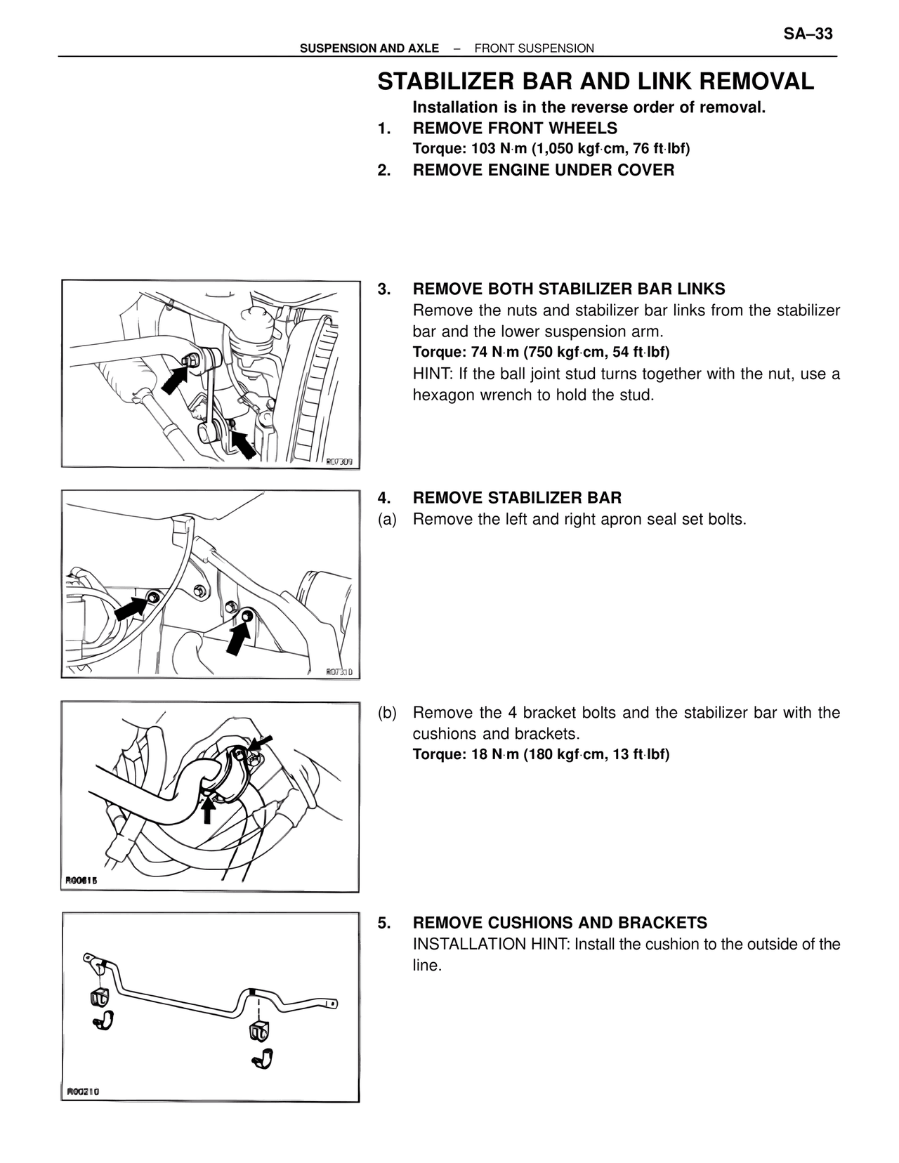 Stabilizer Bar and Link Removal — MK4 Supra Suspension & Axle, page 33