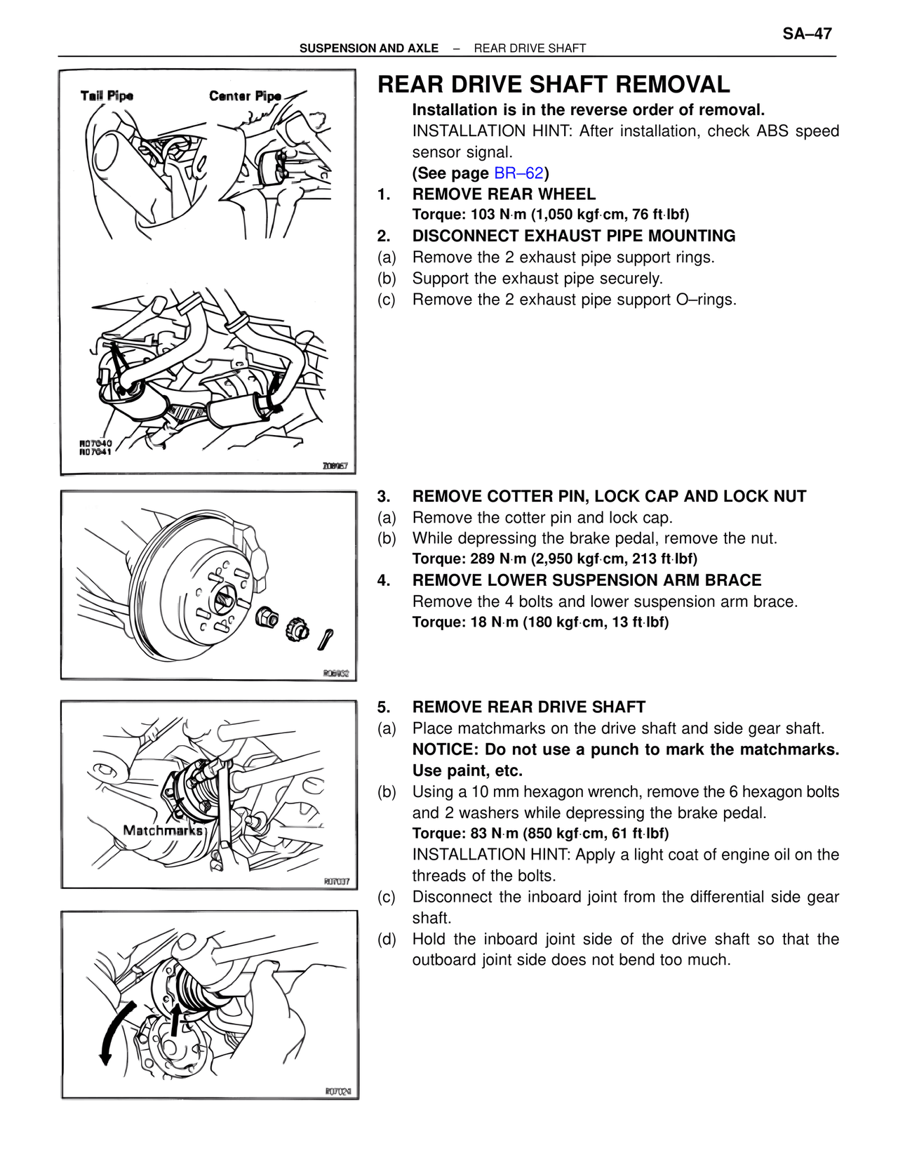 Rear Drive Shaft Removal — MK4 Supra Suspension & Axle, page 47