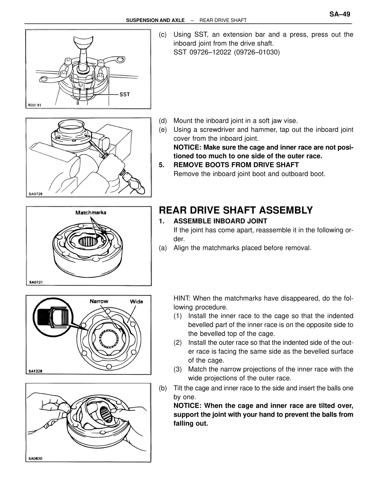Rear Drive Shaft Assembly — MK4 Supra Suspension & Axle, page 49