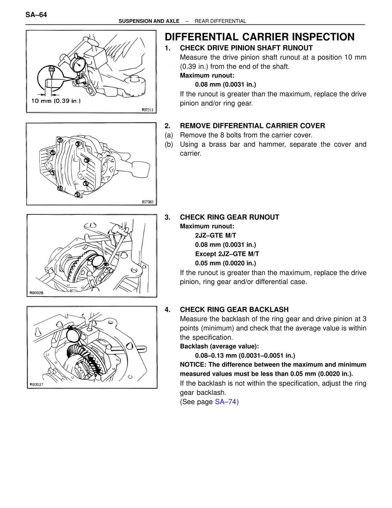 Differential Carrier Inspection — MK4 Supra Suspension & Axle, page 64