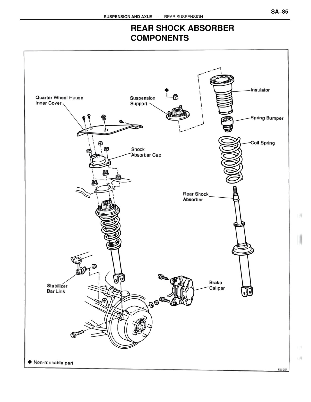 Rear Shock Absorber Components — MK4 Supra Suspension & Axle, page 85