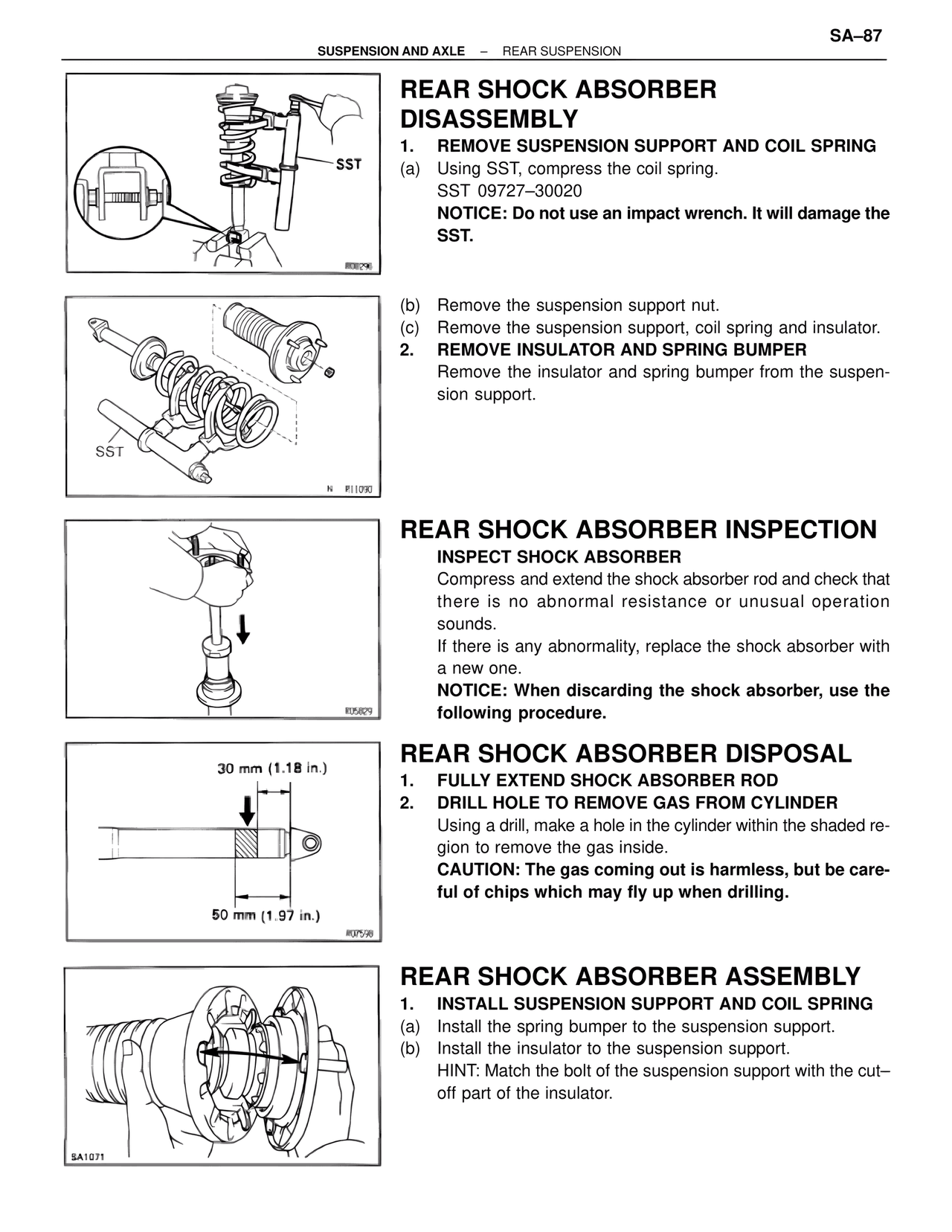 Rear Shock Absorber Disassembly — MK4 Supra Suspension & Axle, page 87