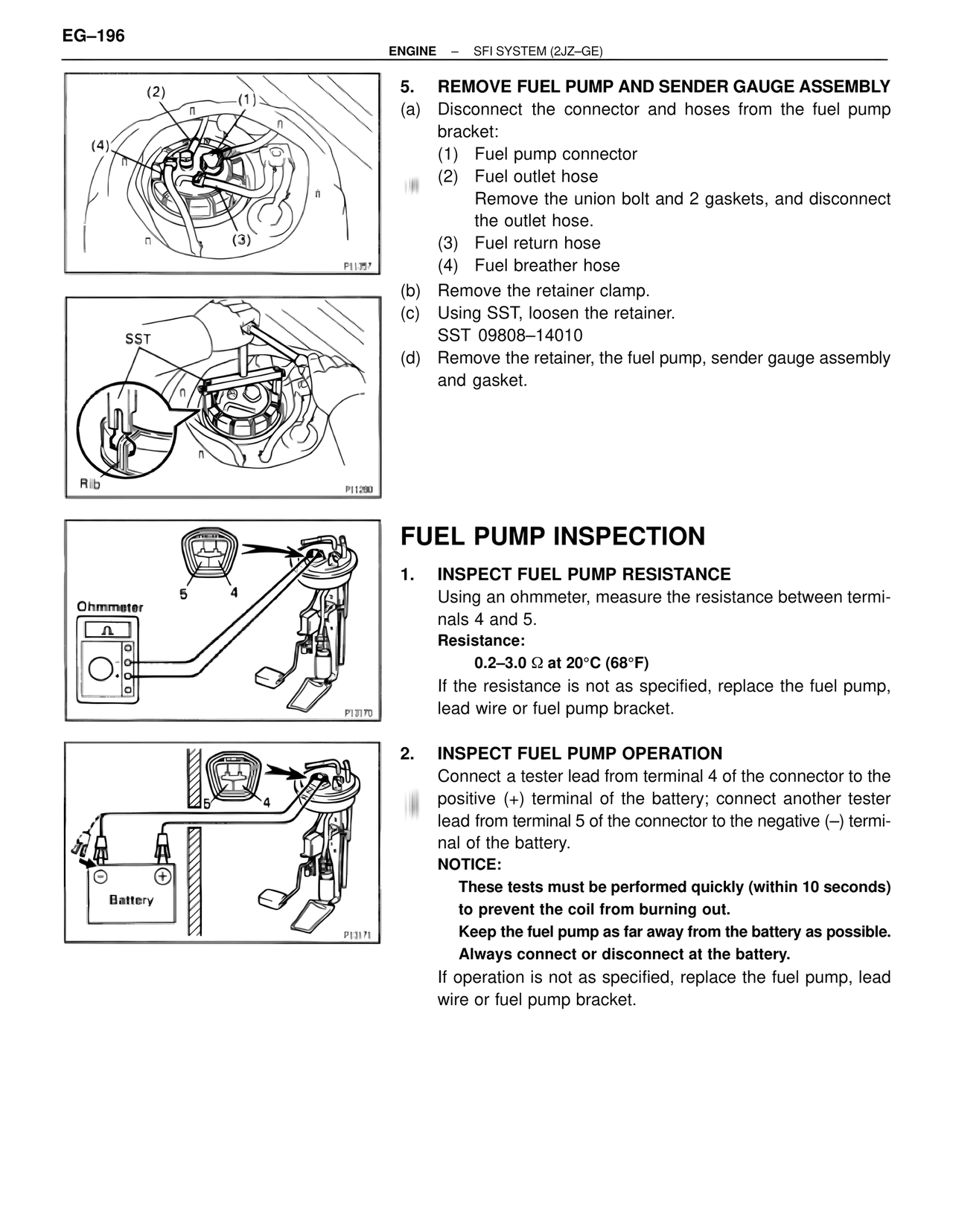 Fuel Pump Inspection — MK4 Supra SFI System 2JZ-GE, page 10