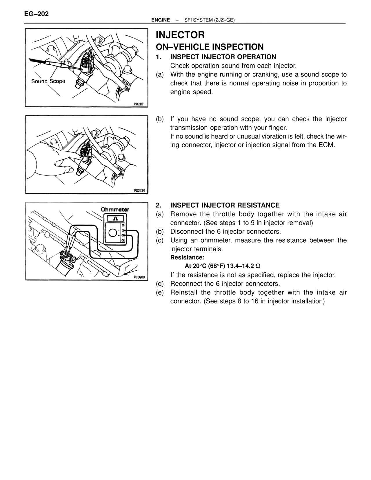 Injector On-Vehicle Inspection — MK4 Supra SFI System 2JZ-GE, page 16