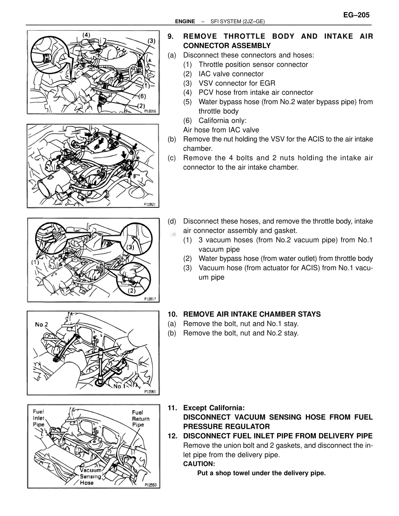 Remove Throttle Body and Intake Air Connector Assembly — MK4 Supra SFI System 2JZ-GE, page 19