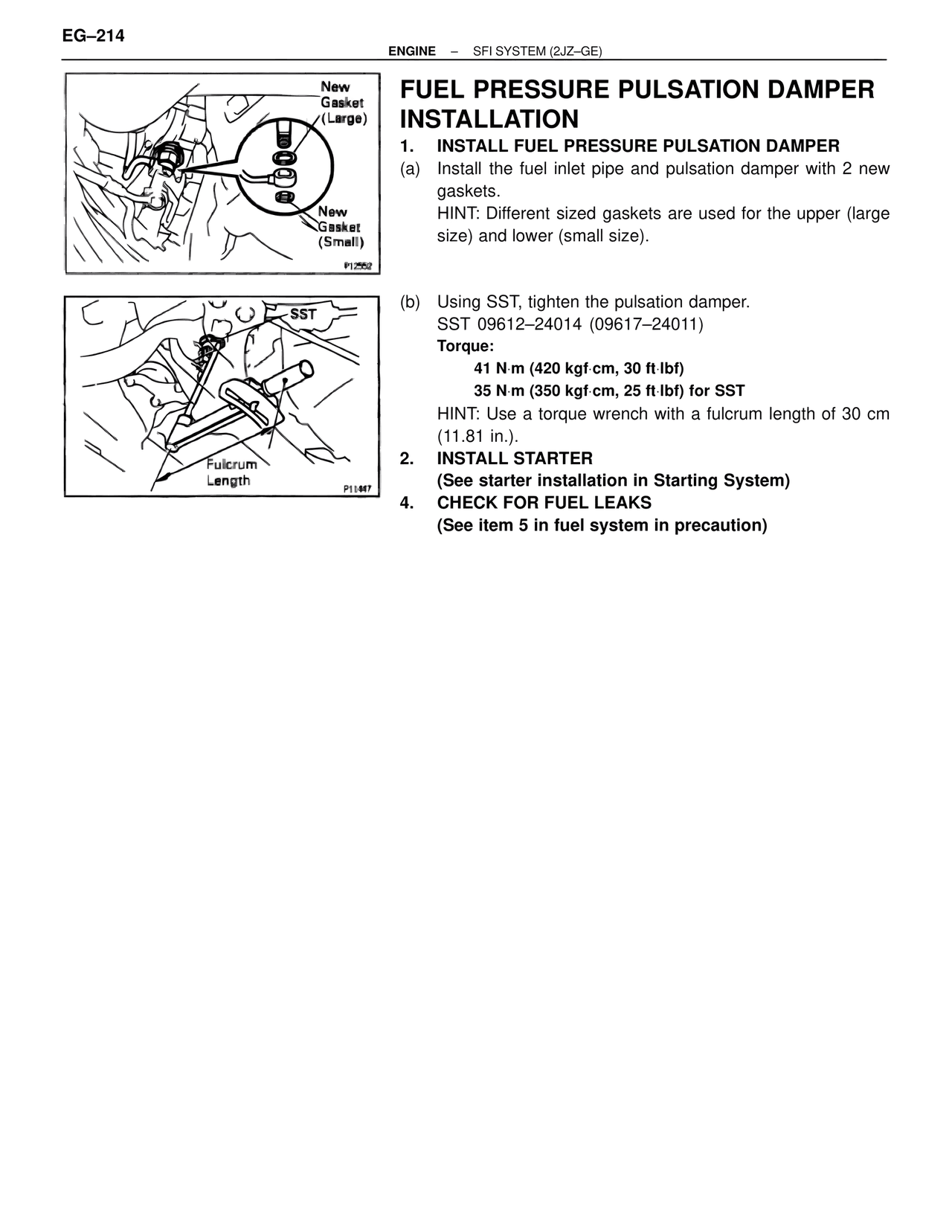Fuel Pressure Pulsation Damper Installation — MK4 Supra SFI System 2JZ-GE, page 28