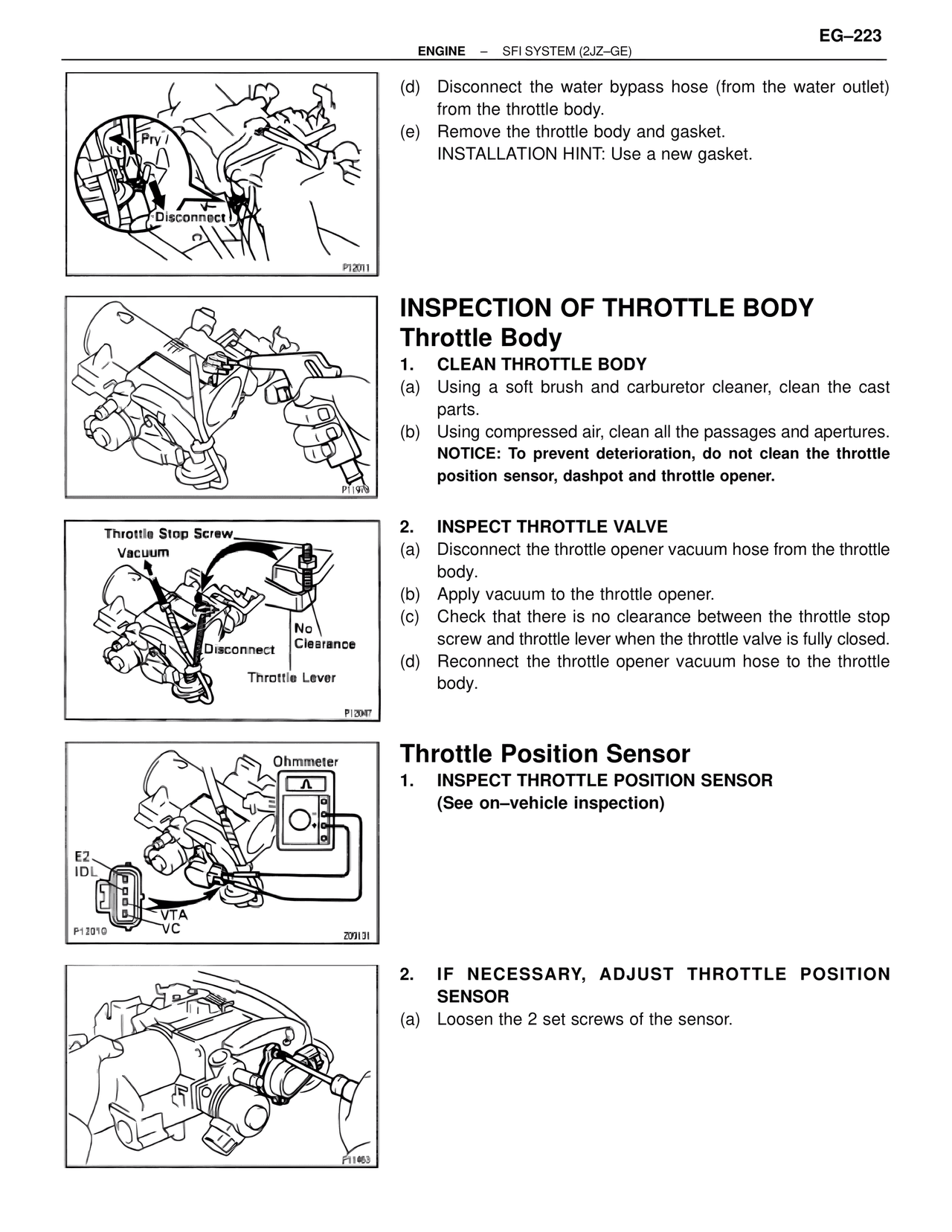 Inspection of Throttle Body — MK4 Supra SFI System 2JZ-GE, page 37