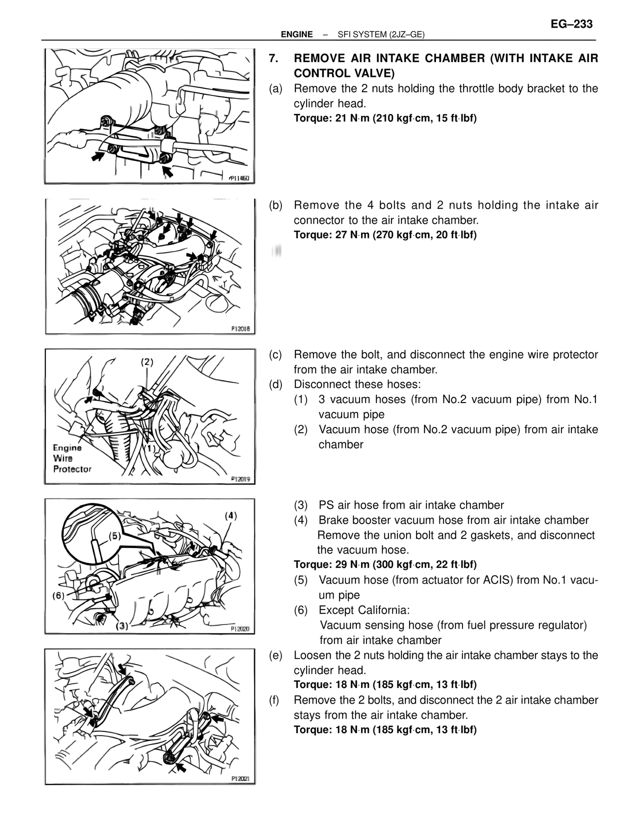 Remove Air Intake Chamber (With Intake Air Control Valve) — MK4 Supra SFI System 2JZ-GE, page 47