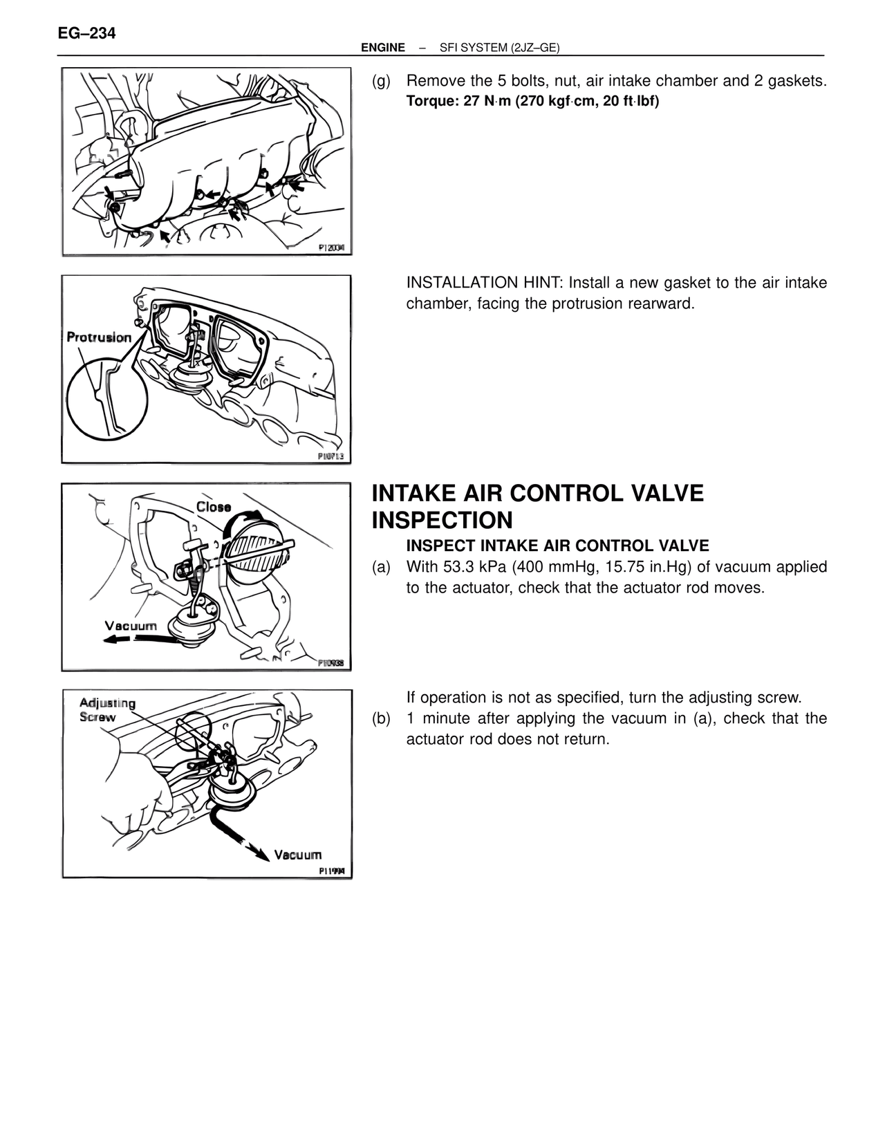 Intake Air Control Valve Inspection — MK4 Supra SFI System 2JZ-GE, page 48