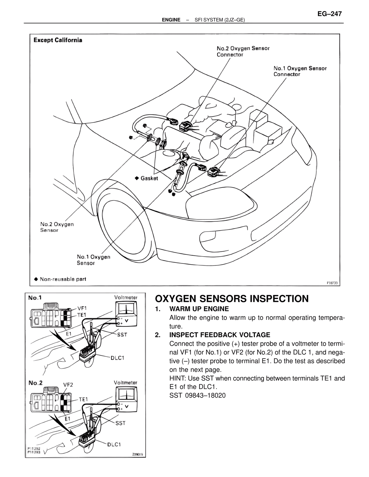 Oxygen Sensors Inspection — MK4 Supra SFI System 2JZ-GE, page 61