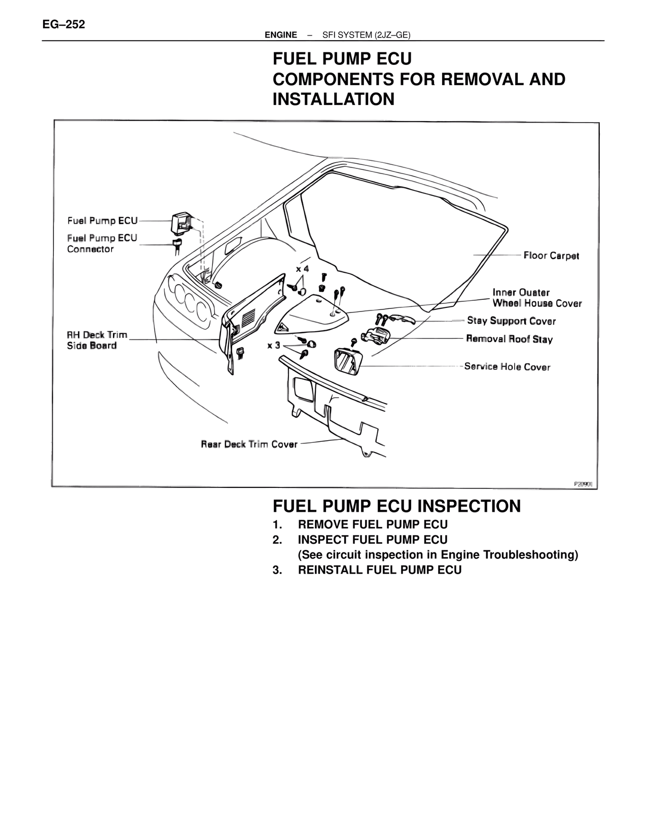 Fuel Pump ECU Components for Removal and Installation — MK4 Supra SFI System 2JZ-GE, page 66