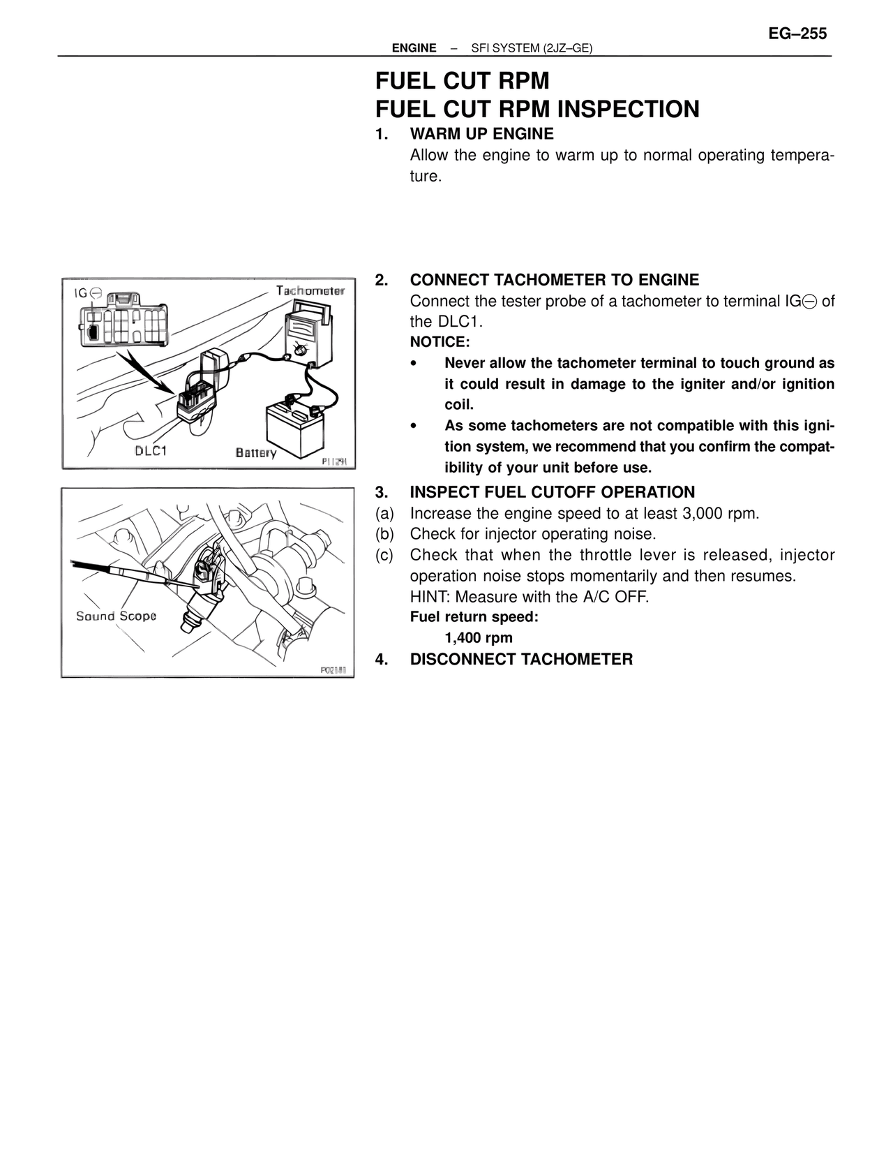 Fuel Cut Rpm Fuel Cut Rpm Inspection — MK4 Supra SFI System 2JZ-GE, page 69