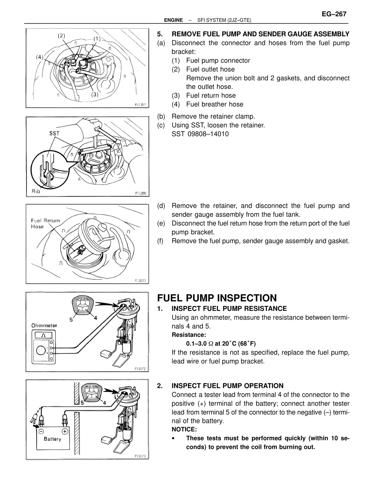 Fuel Pump Inspection — MK4 Supra SFI System 2JZ-GTE, page 10