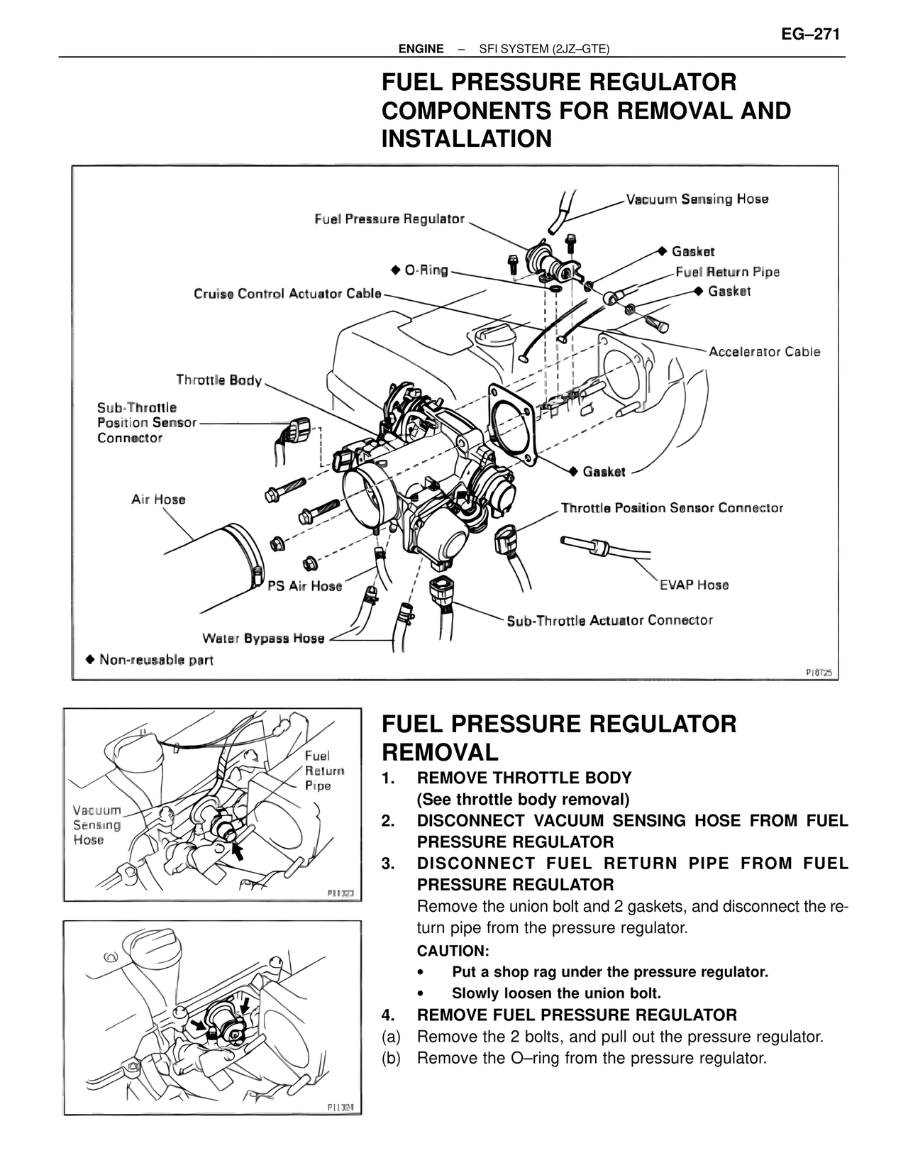 Fuel Pressure Regulator Components for Removal and Installation — MK4 Supra SFI System 2JZ-GTE, page 14
