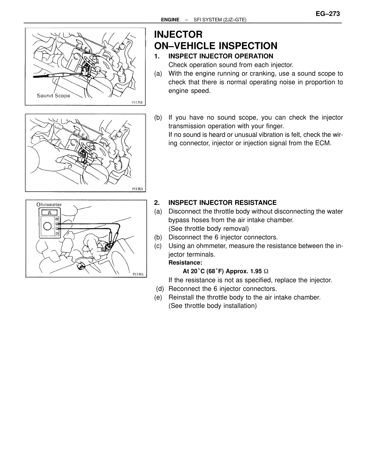 Injector On-Vehicle Inspection — MK4 Supra SFI System 2JZ-GTE, page 16