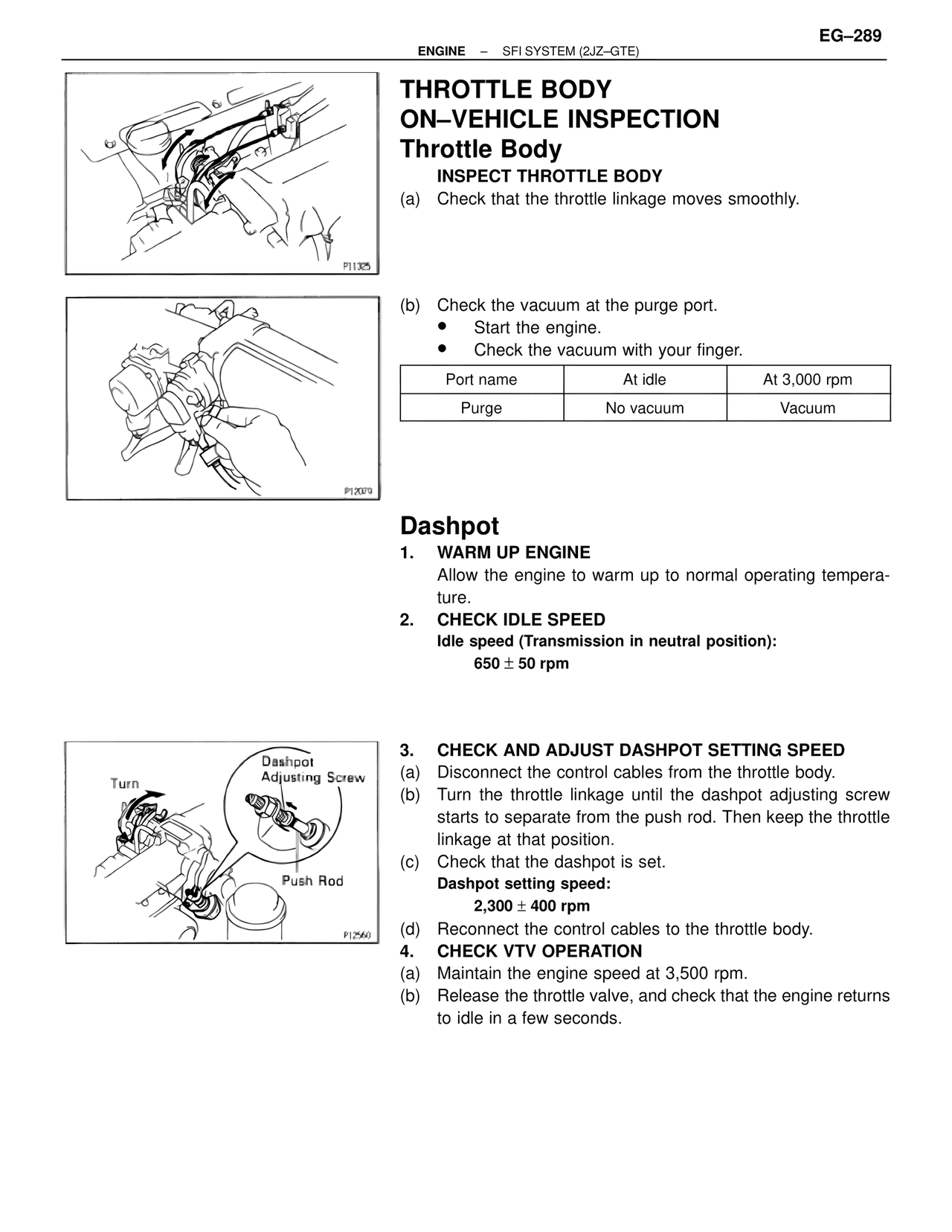 Throttle Body On-Vehicle Inspection — MK4 Supra SFI System 2JZ-GTE, page 32