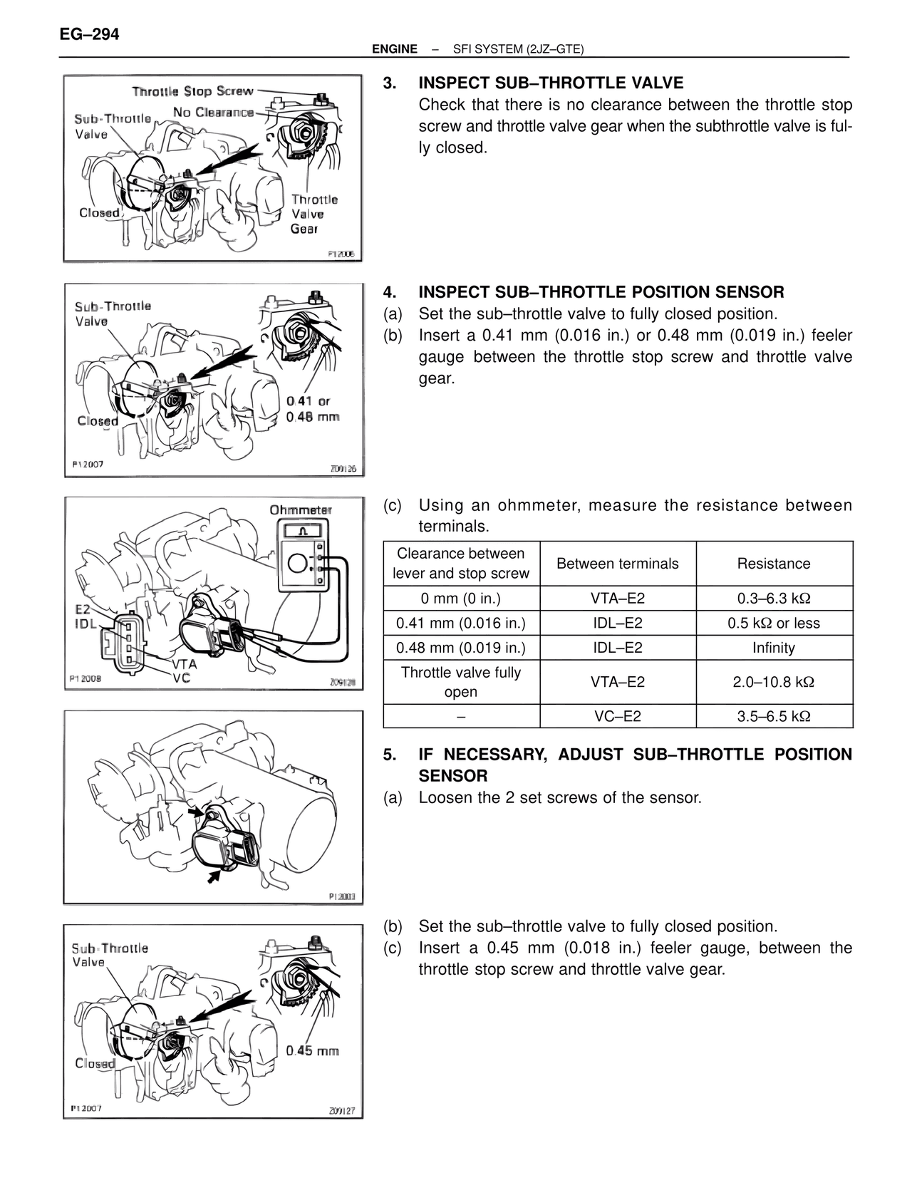 Inspect Sub-Throttle Valve — MK4 Supra SFI System 2JZ-GTE, page 37