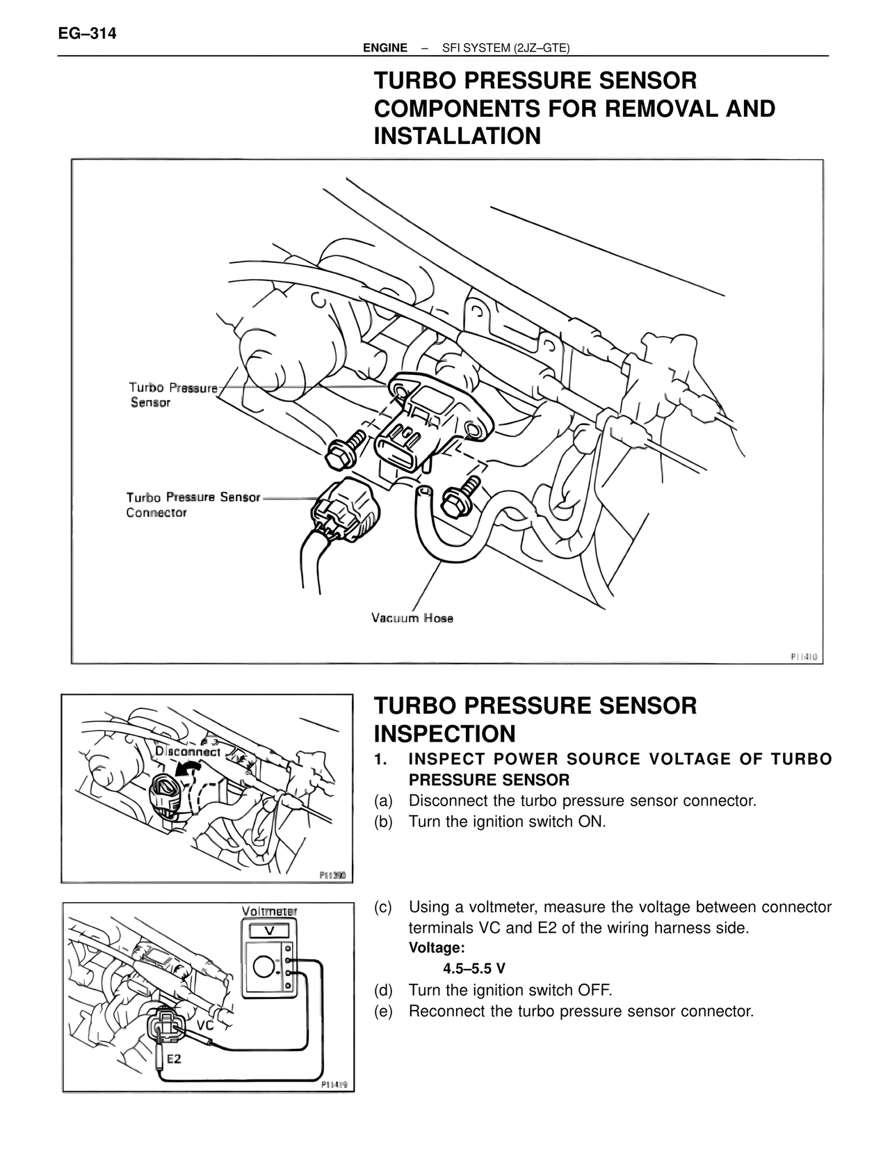Turbo Pressure Sensor Components for Removal and Installation — MK4 Supra SFI System 2JZ-GTE, page 57