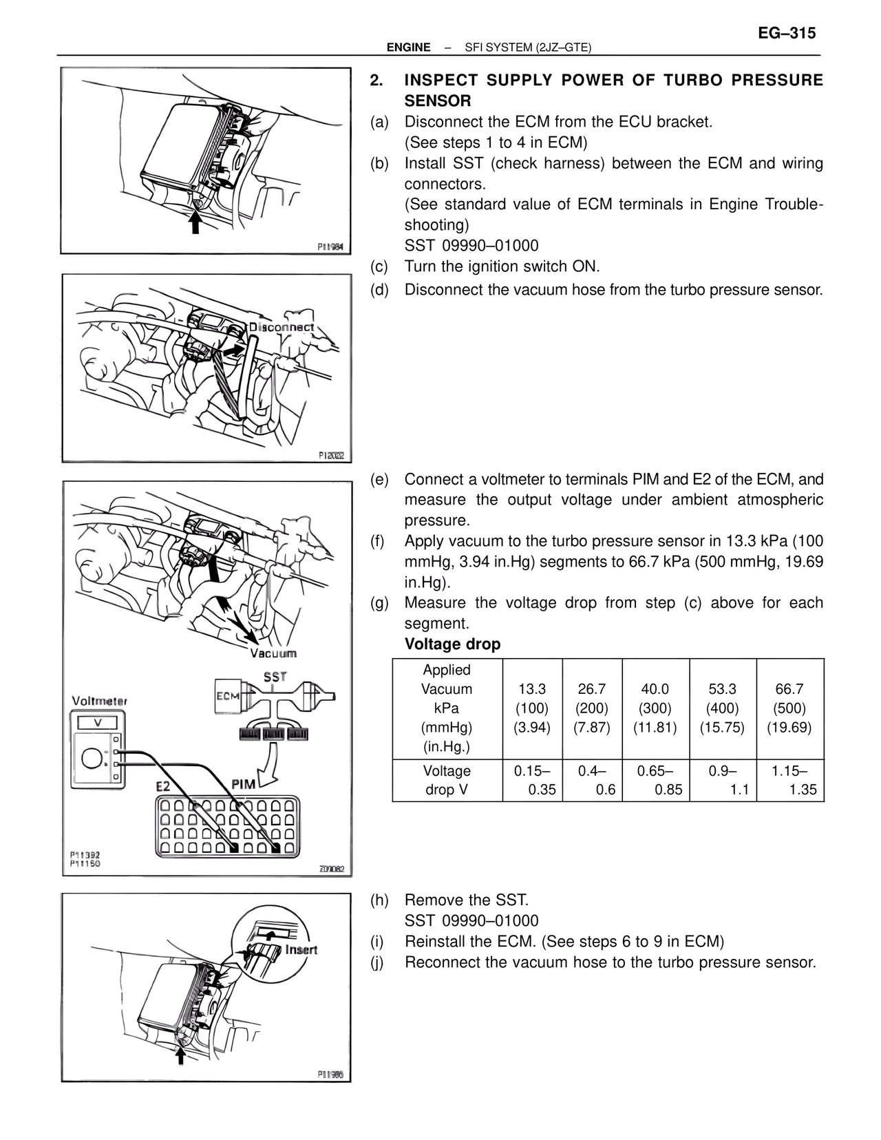 Inspect Supply Power of Turbo Pressure Sensor — MK4 Supra SFI System 2JZ-GTE, page 58