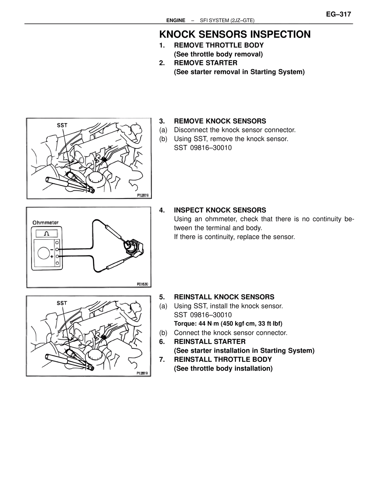 Knock Sensors Inspection — MK4 Supra SFI System 2JZ-GTE, page 60
