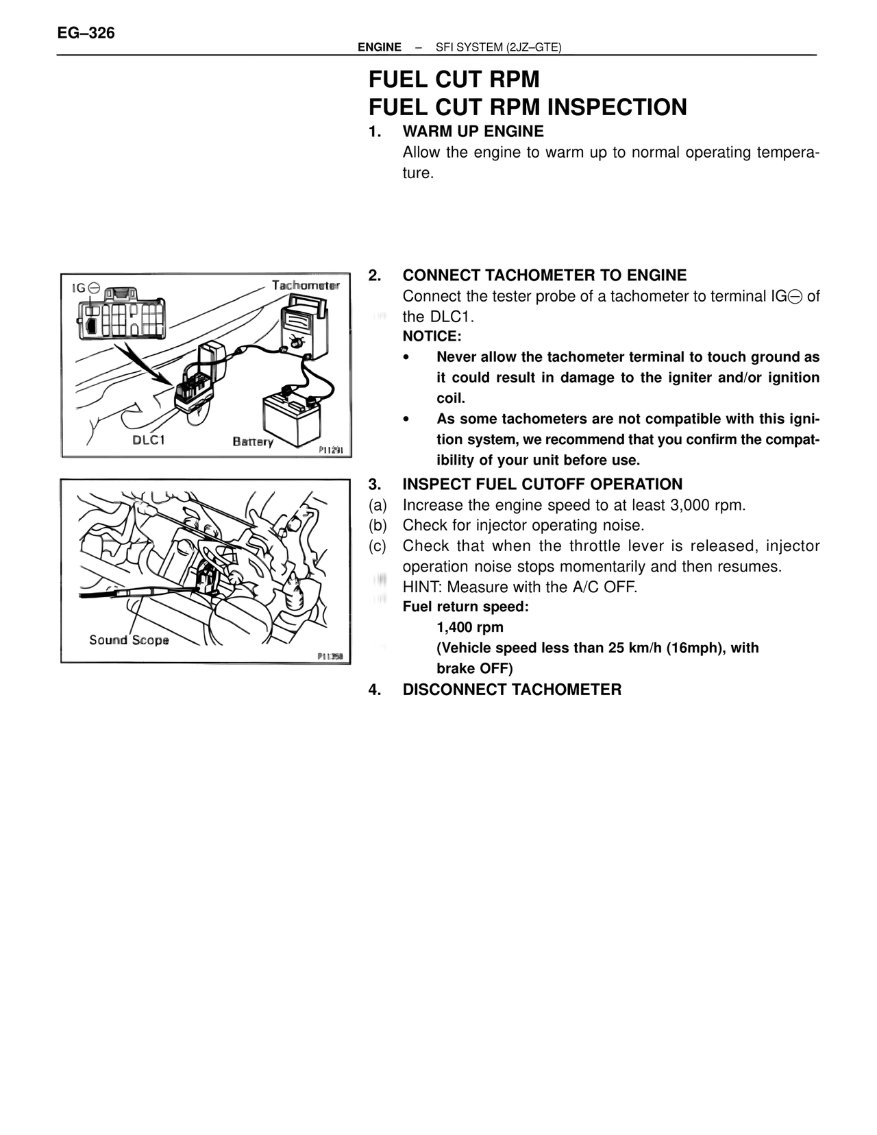Fuel Cut Rpm Fuel Cut Rpm Inspection — MK4 Supra SFI System 2JZ-GTE, page 69