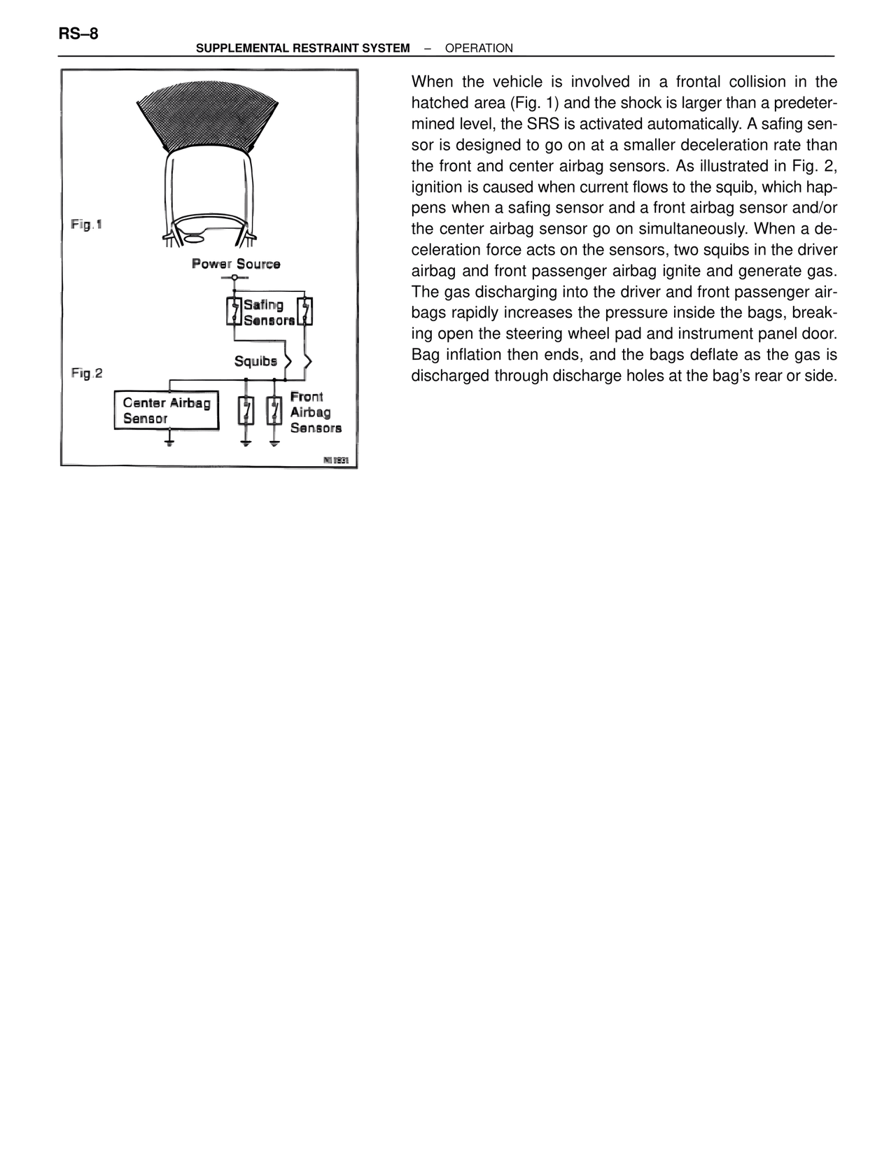 Supplemental Restraint System — MK4 Supra Supplemental Restraint System, page 8