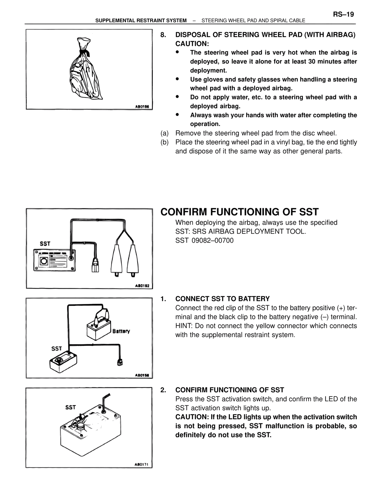 Confirm Functioning of SST — MK4 Supra Supplemental Restraint System, page 19