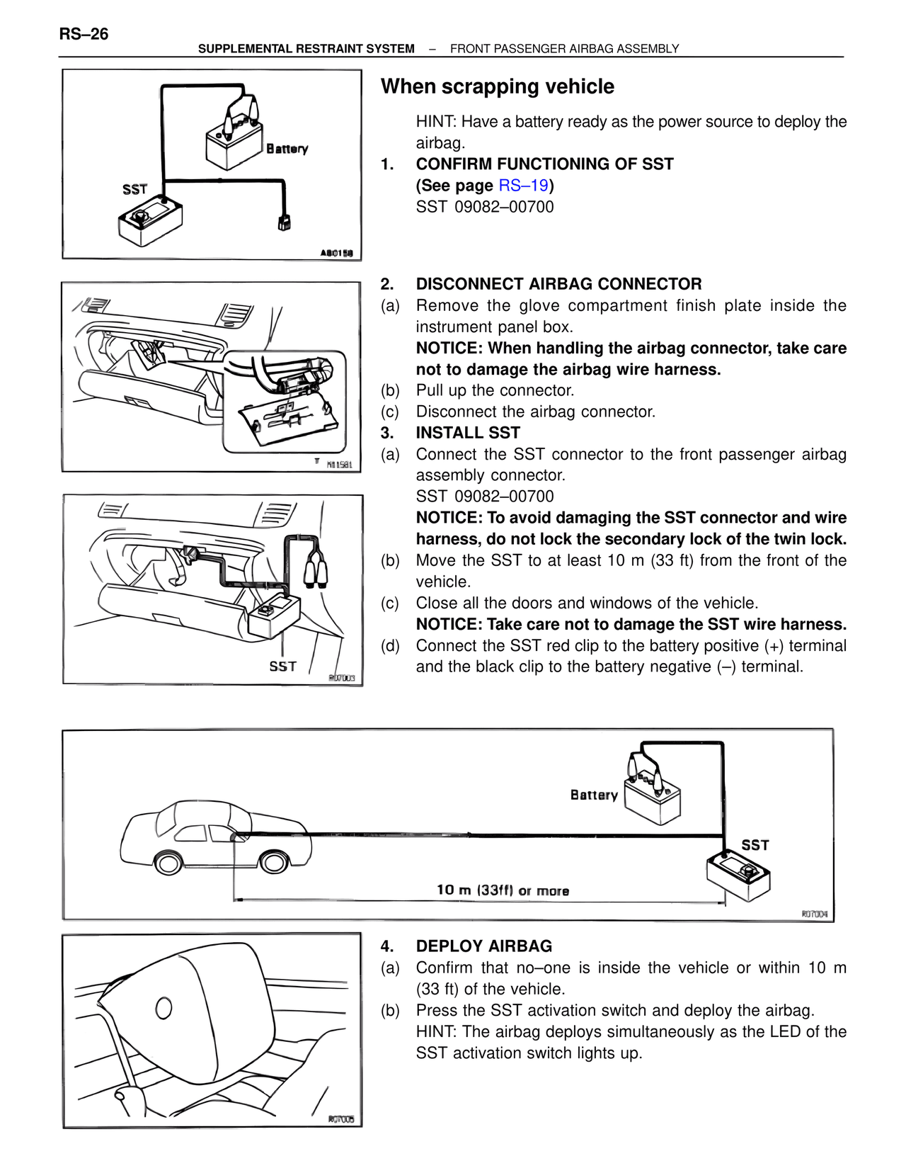 When scrapping vehicle — MK4 Supra Supplemental Restraint System, page 26