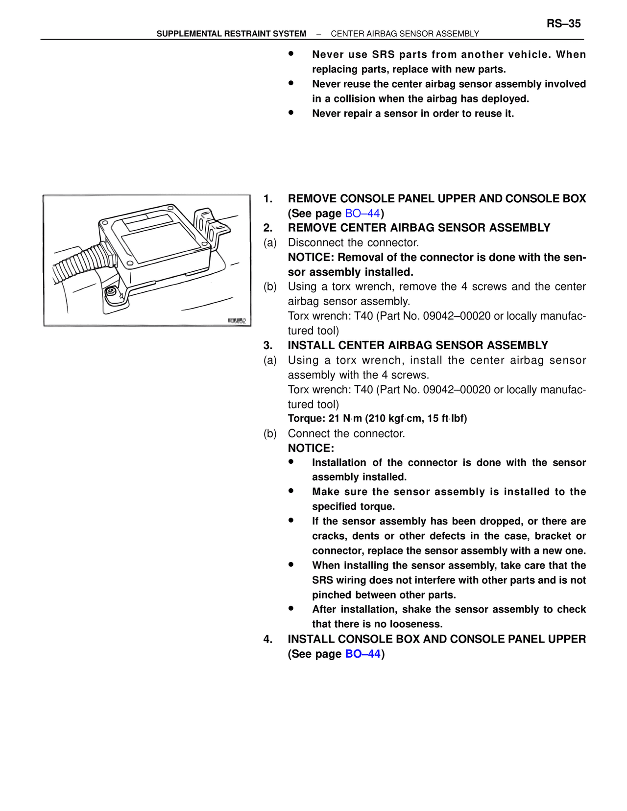 Supplemental Restraint System — MK4 Supra Supplemental Restraint System, page 35