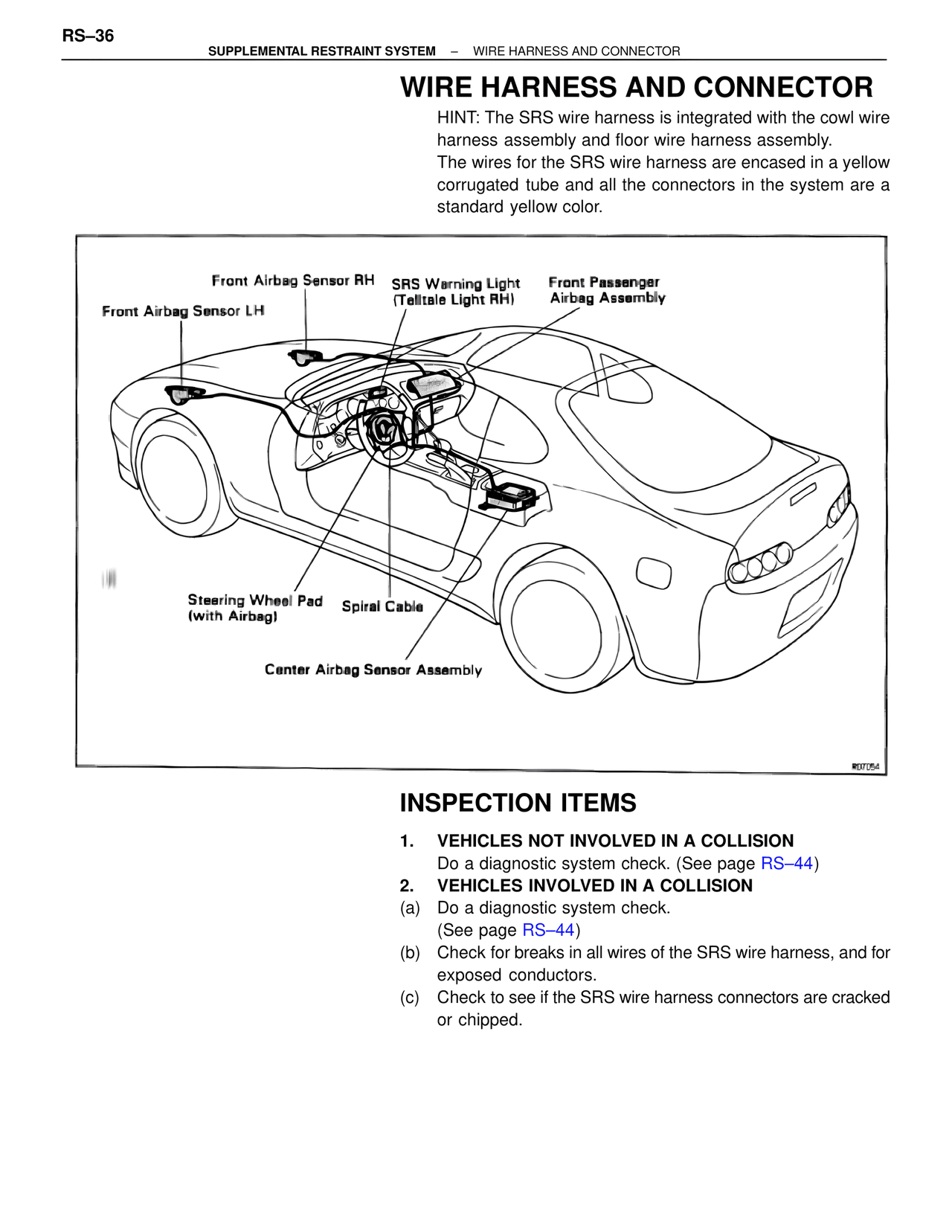 Wire Harness and Connector — MK4 Supra Supplemental Restraint System, page 36