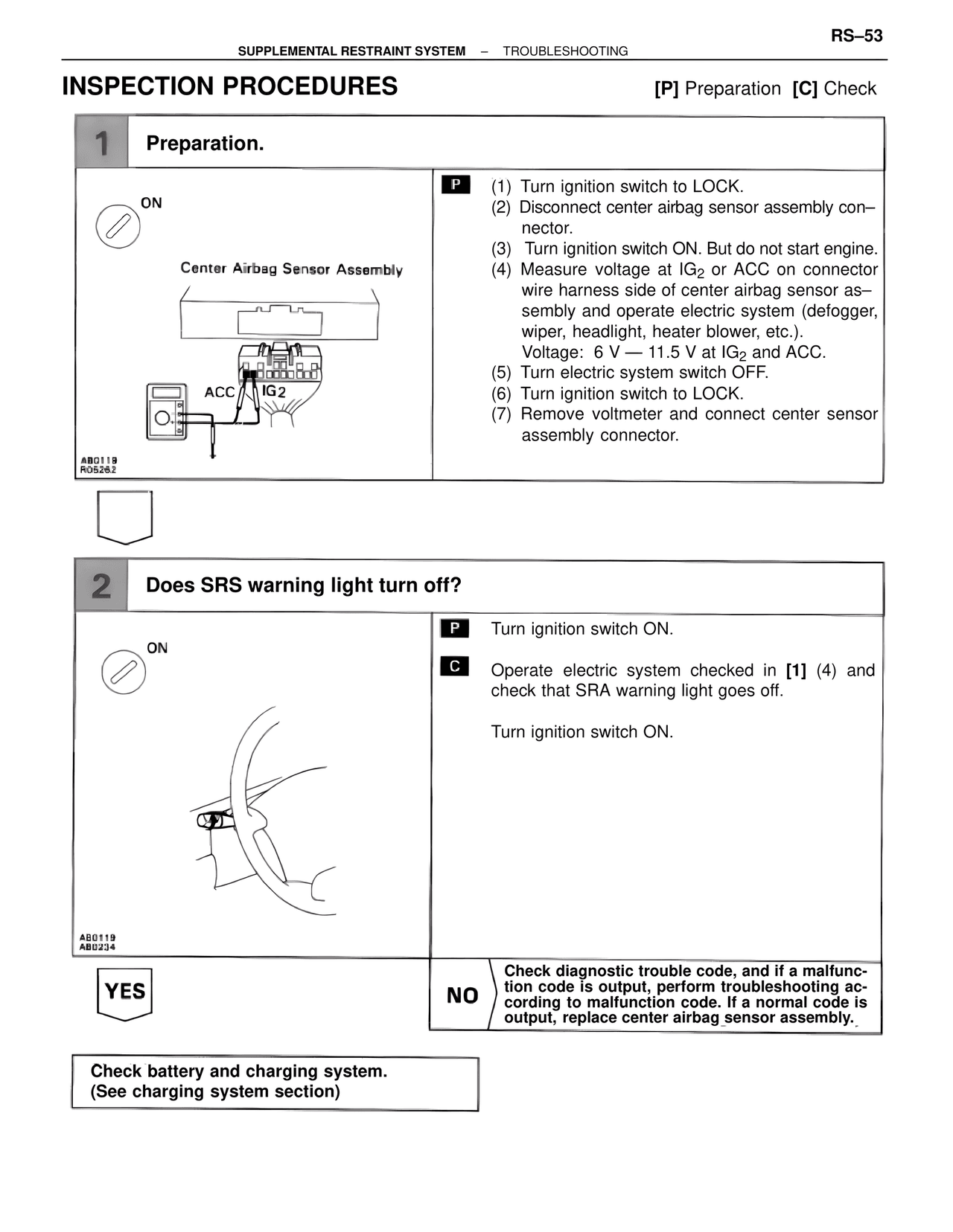 Inspection Procedures — MK4 Supra Supplemental Restraint System, page 53