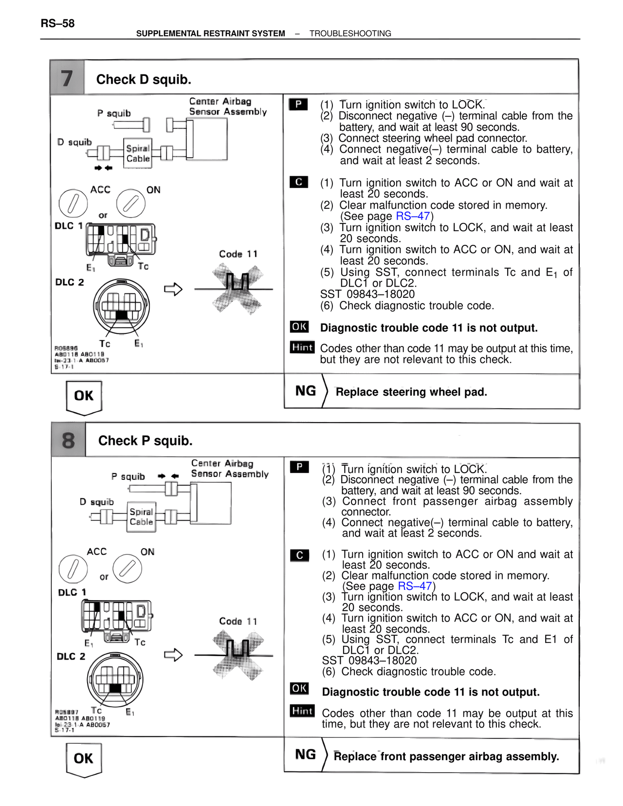 Supplemental Restraint System — MK4 Supra Supplemental Restraint System, page 58