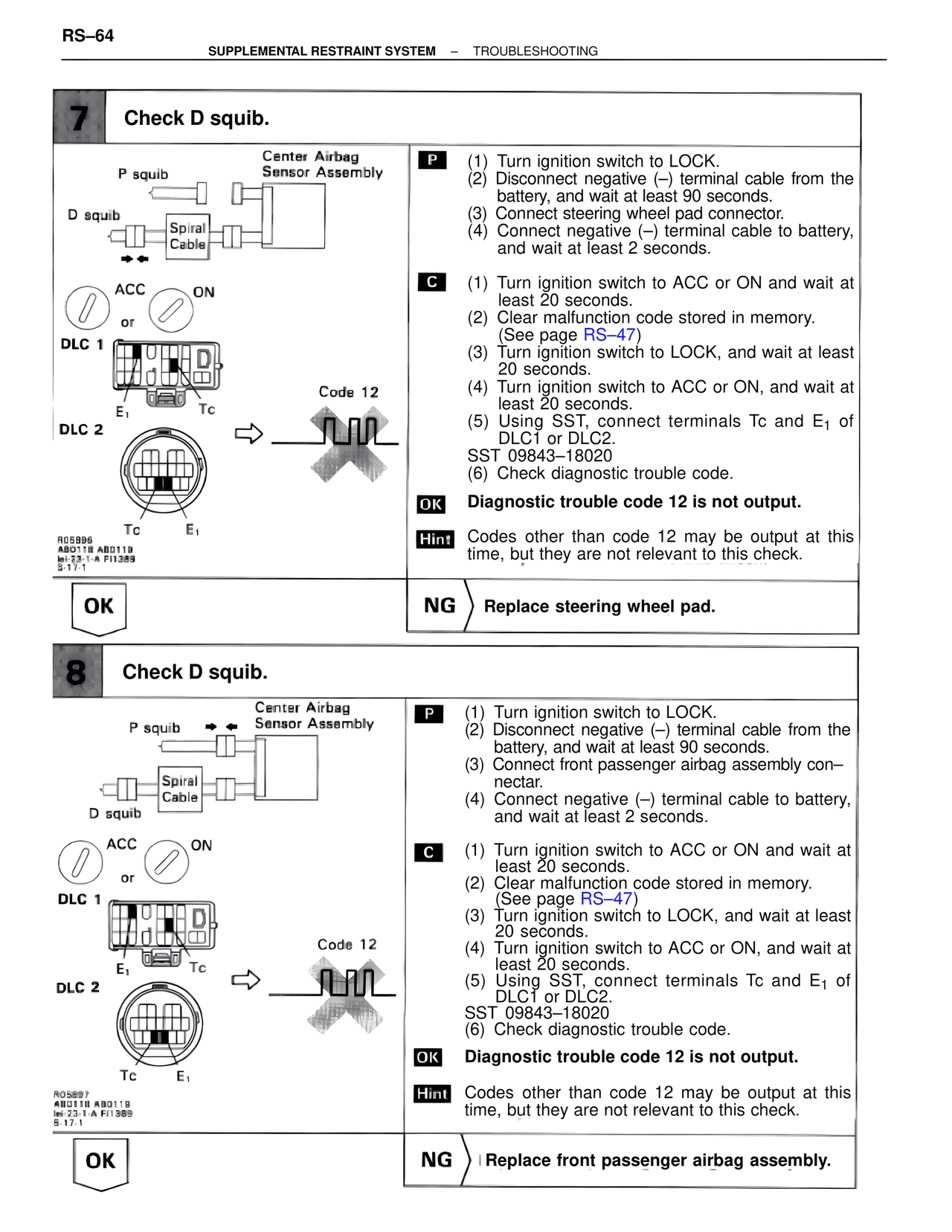 Supplemental Restraint System — MK4 Supra Supplemental Restraint System, page 64