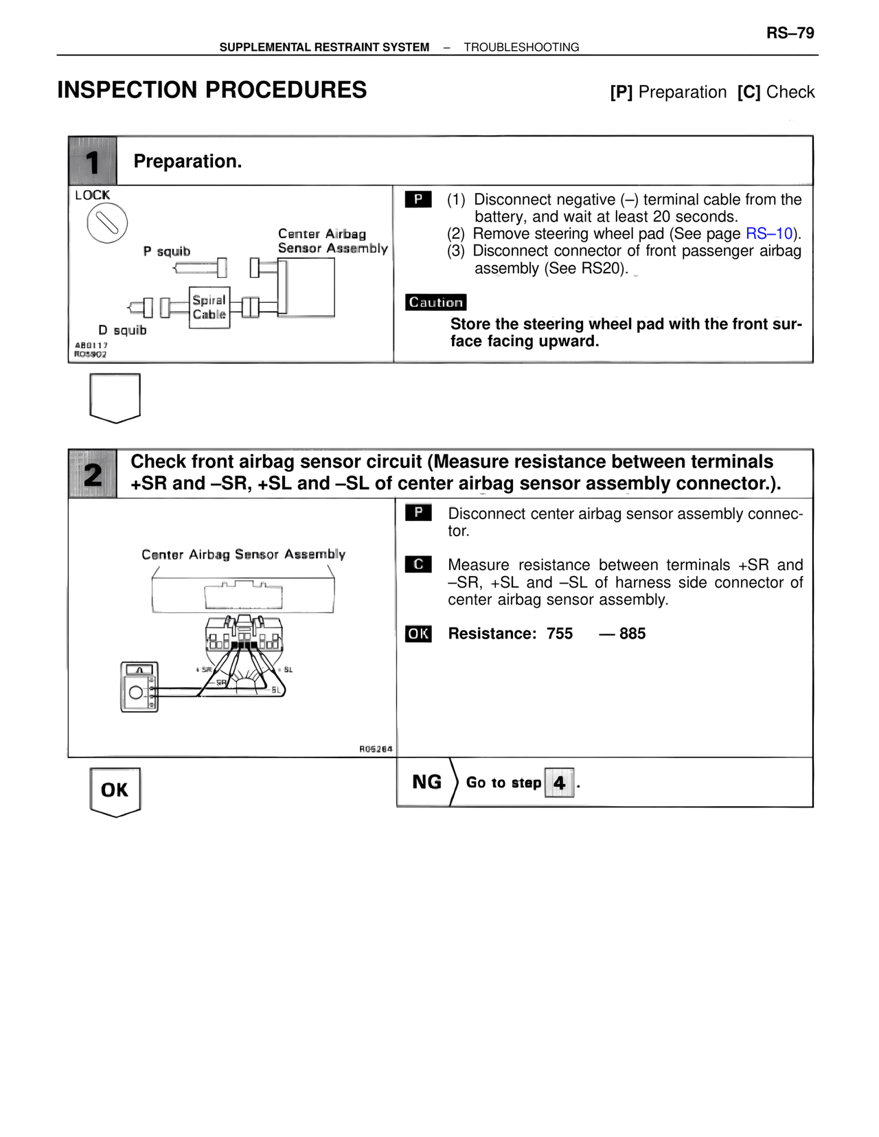 Inspection Procedures — MK4 Supra Supplemental Restraint System, page 79