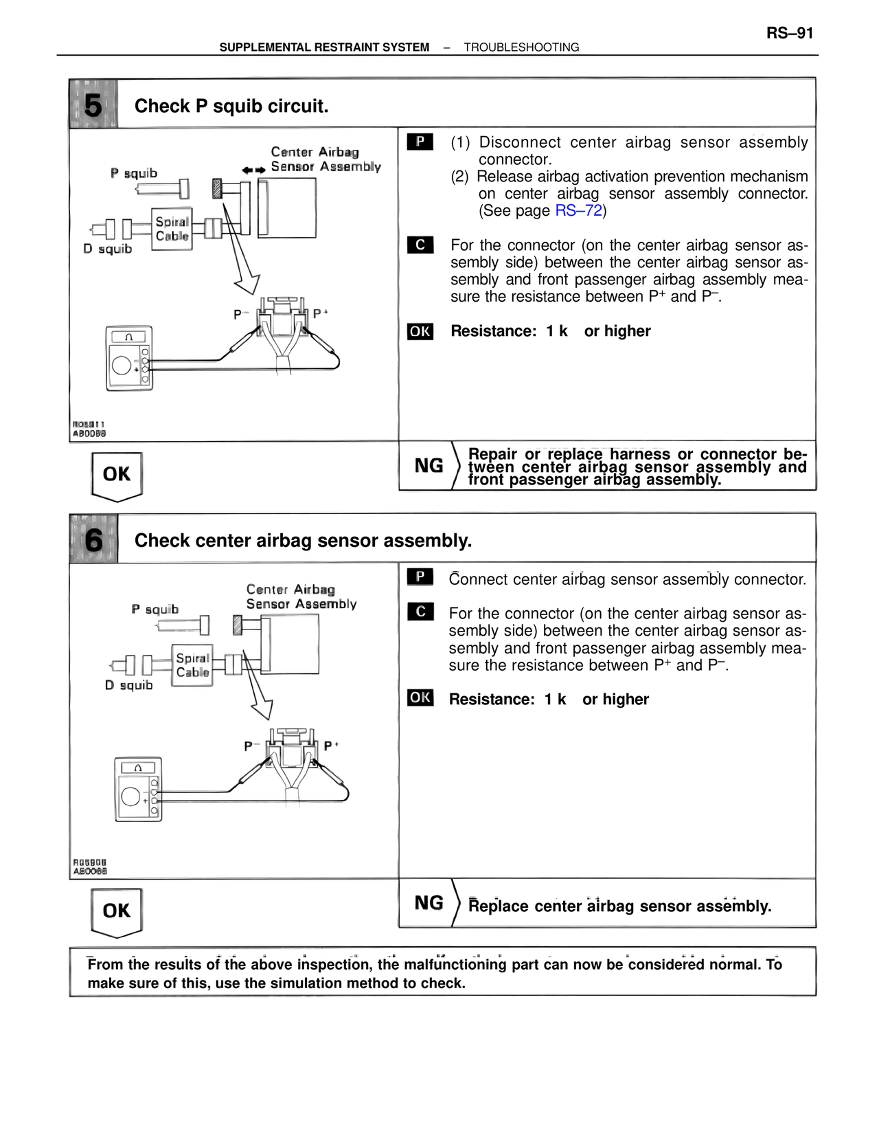 Supplemental Restraint System — MK4 Supra Supplemental Restraint System, page 91