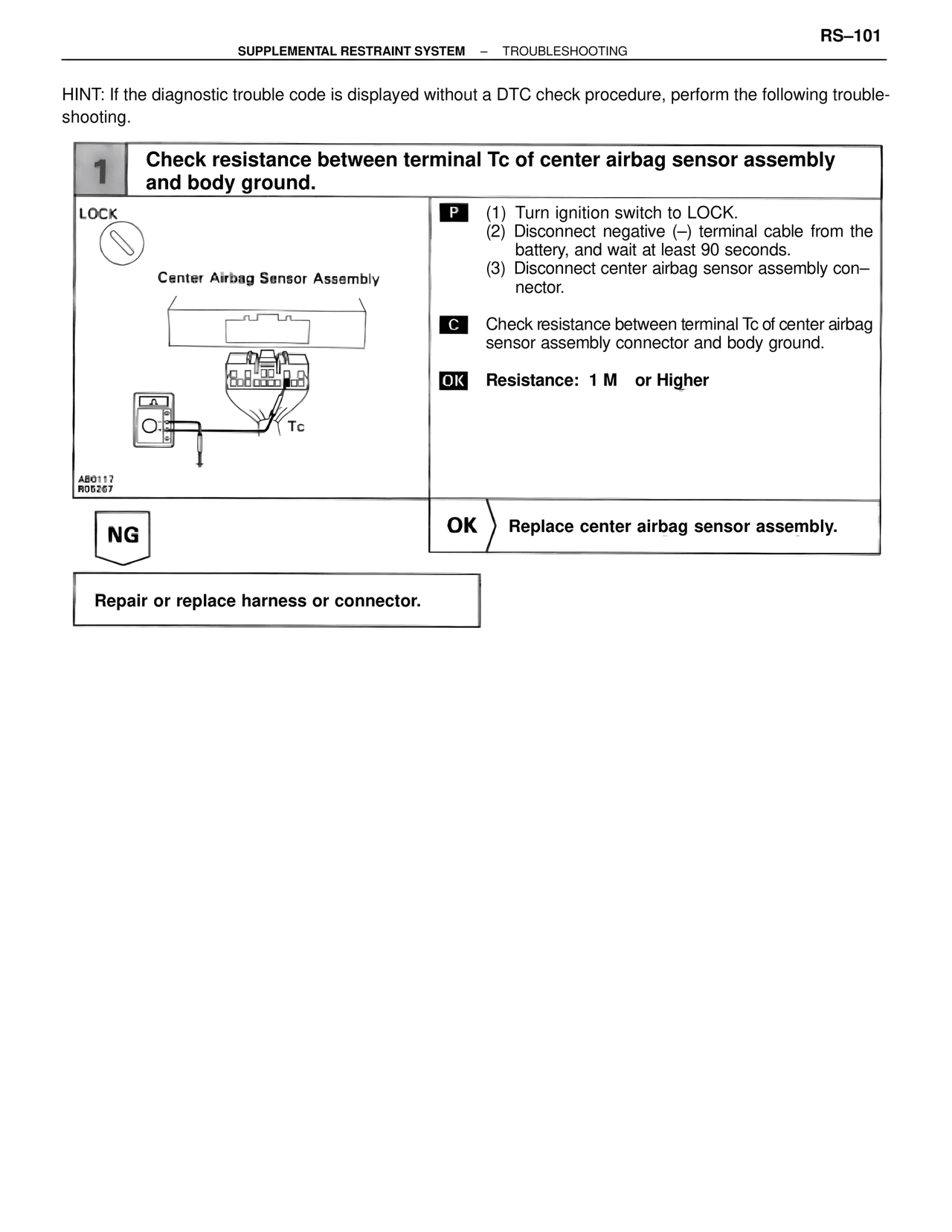 Supplemental Restraint System — MK4 Supra Supplemental Restraint System, page 101
