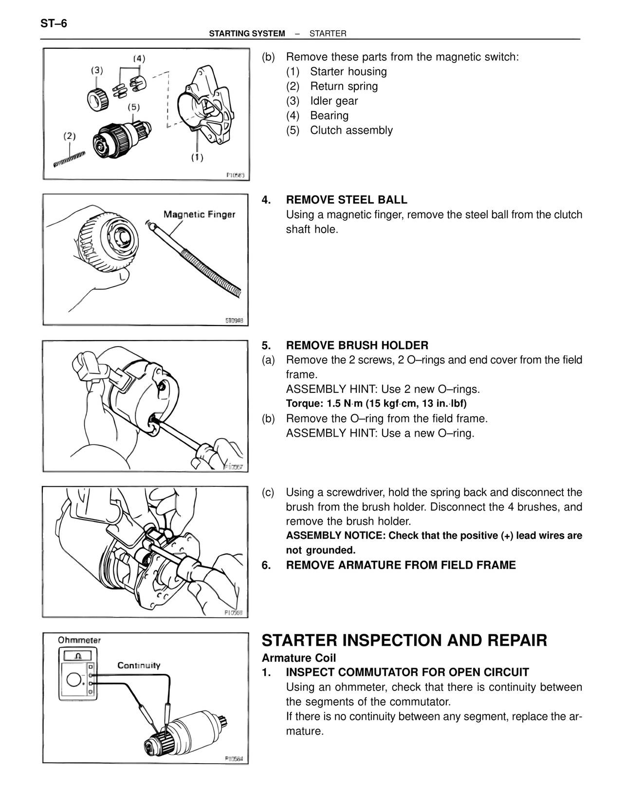 Starter Inspection and Repair — MK4 Supra Starting System, page 6