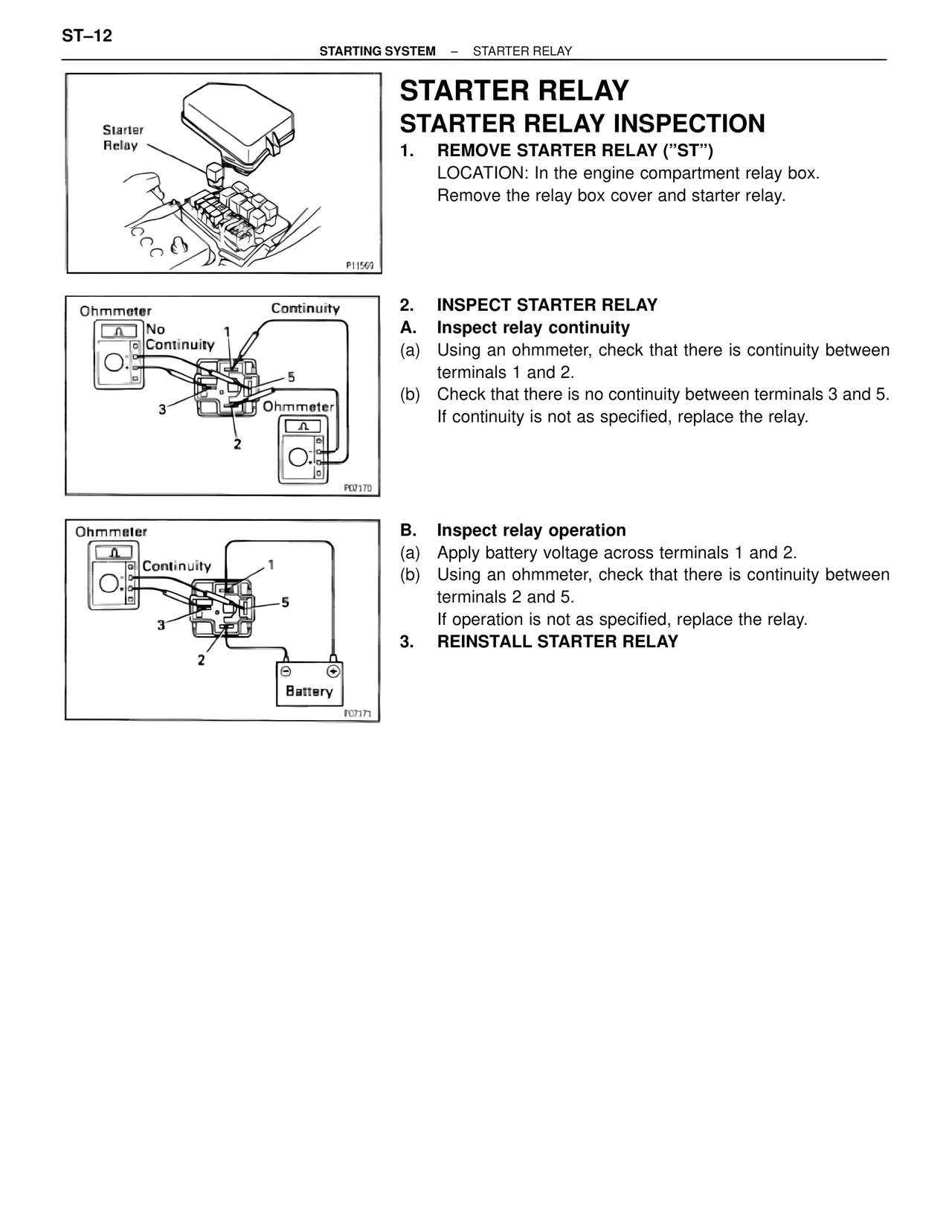 Starter Relay Starter Relay Inspection — MK4 Supra Starting System, page 12
