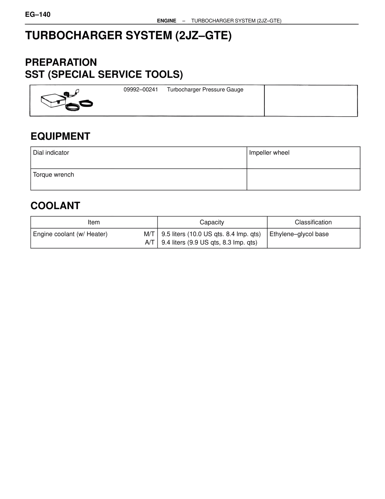 Turbocharger System (2JZ–GTE) — MK4 Supra Turbocharger System 2JZ-GTE, page 1
