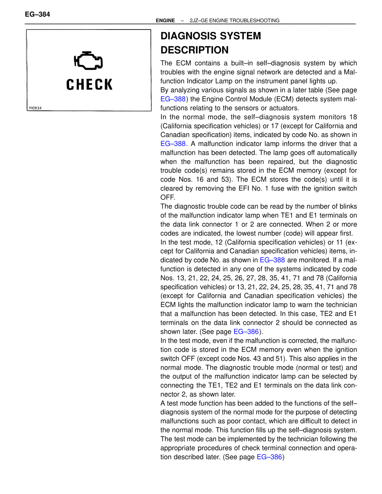 Diagnosis System Description — MK4 Supra Troubleshooting 2JZ-GE, page 4