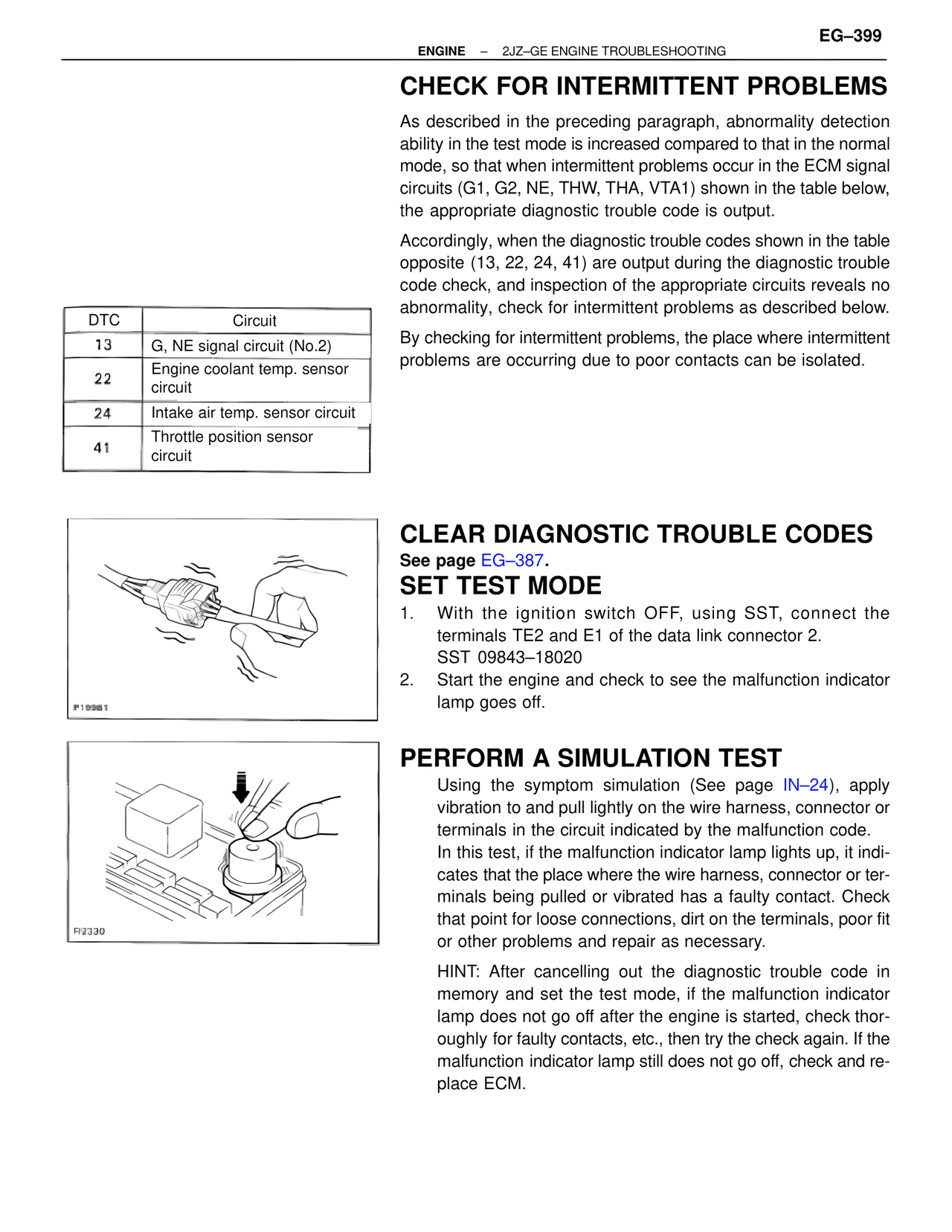 Check for Intermittent Problems — MK4 Supra Troubleshooting 2JZ-GE, page 19