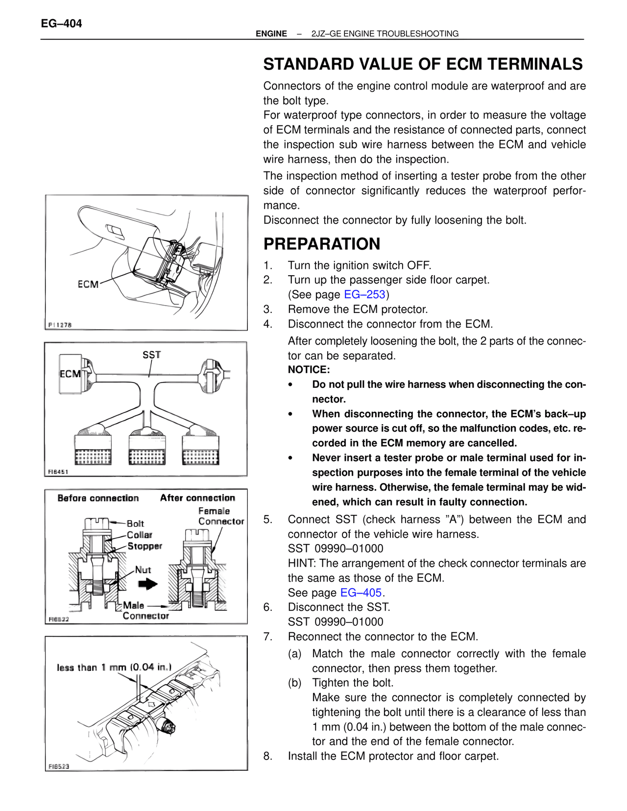 Standard Value of ECM Terminals — MK4 Supra Troubleshooting 2JZ-GE, page 24