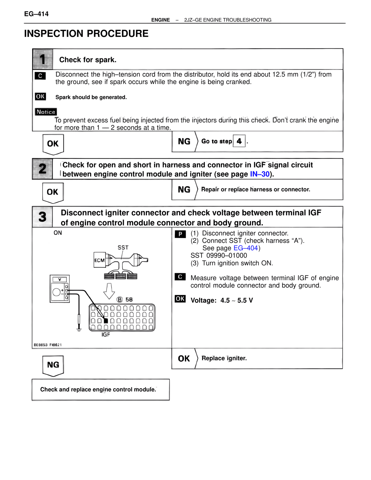 Inspection Procedure — MK4 Supra Troubleshooting 2JZ-GE, page 34