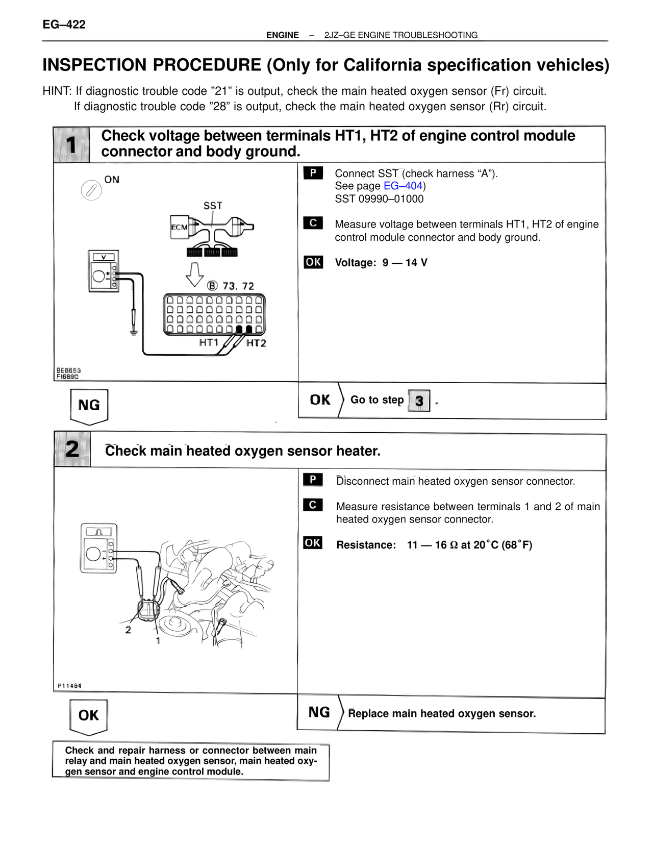 Inspection Procedure (Only for California specification vehicles) — MK4 Supra Troubleshooting 2JZ-GE, page 42