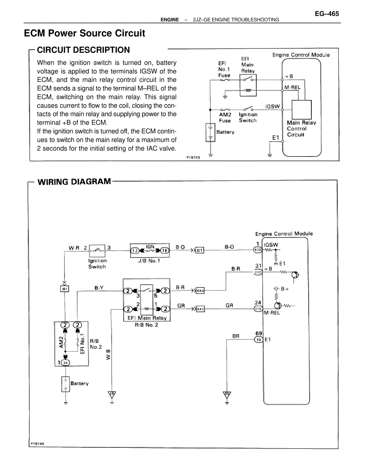 ECM Power Source Circuit — MK4 Supra Troubleshooting 2JZ-GE, page 85
