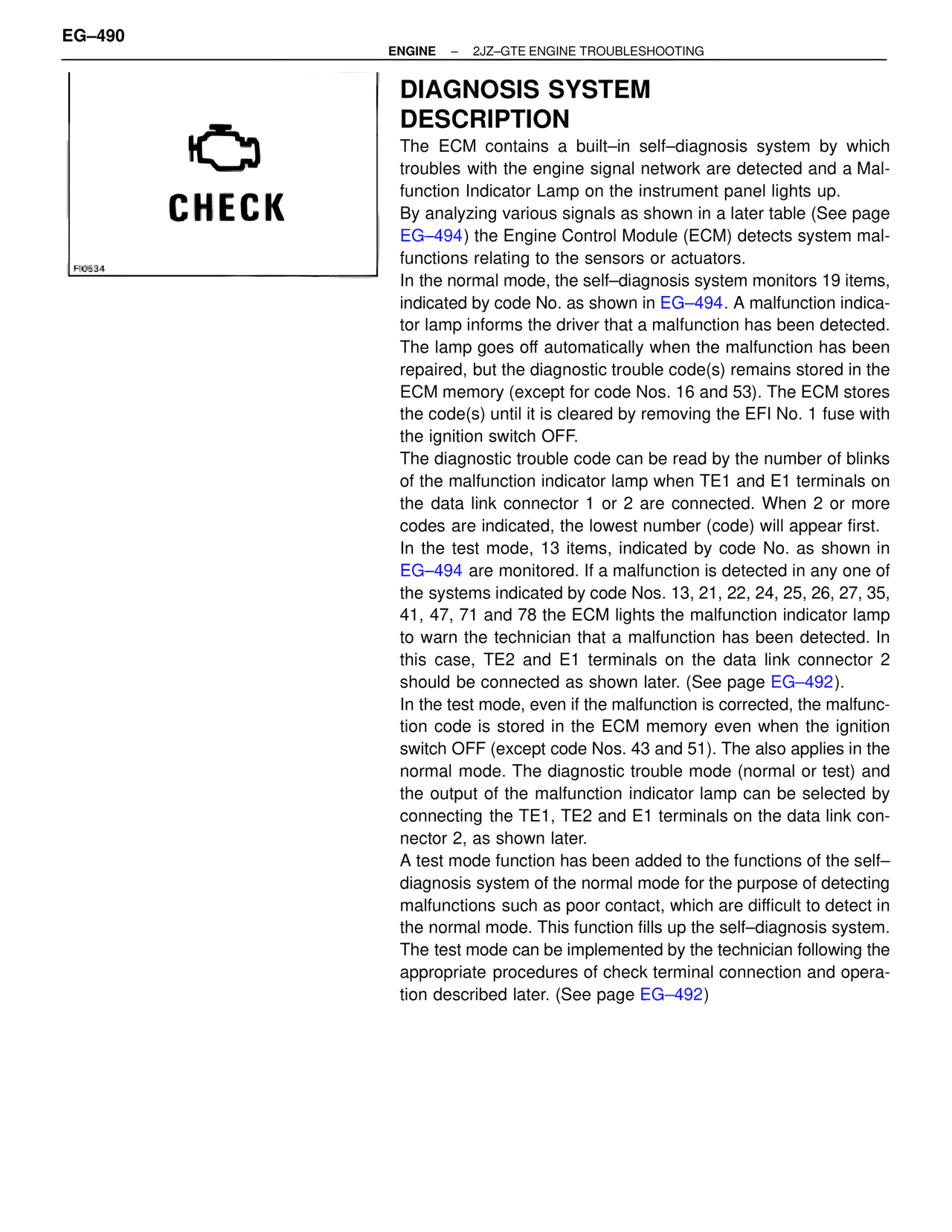 Diagnosis System Description — MK4 Supra Troubleshooting 2JZ-GTE, page 4