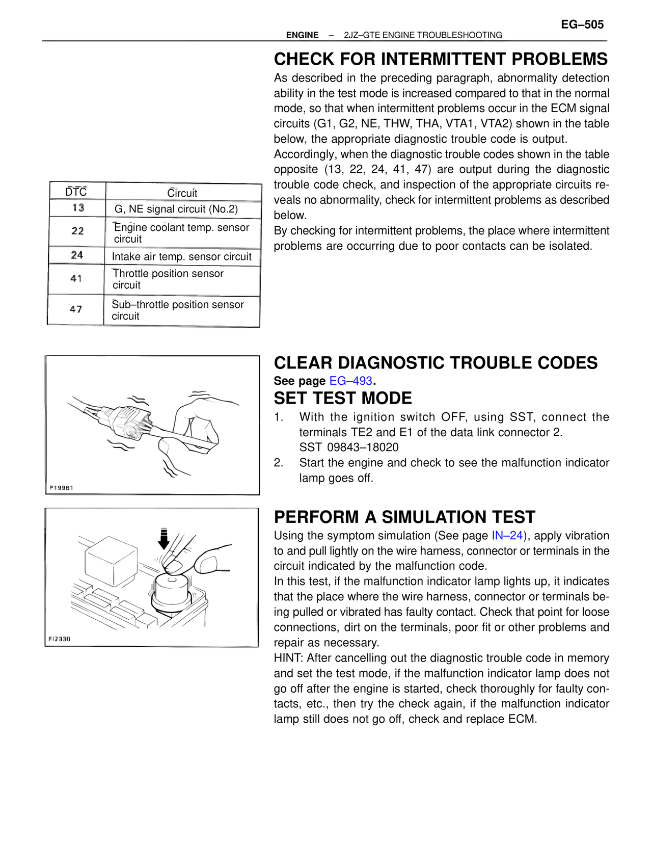 Check for Intermittent Problems — MK4 Supra Troubleshooting 2JZ-GTE, page 19
