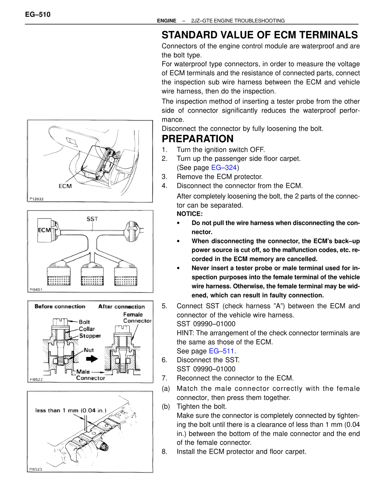 Standard Value of ECM Terminals — MK4 Supra Troubleshooting 2JZ-GTE, page 24