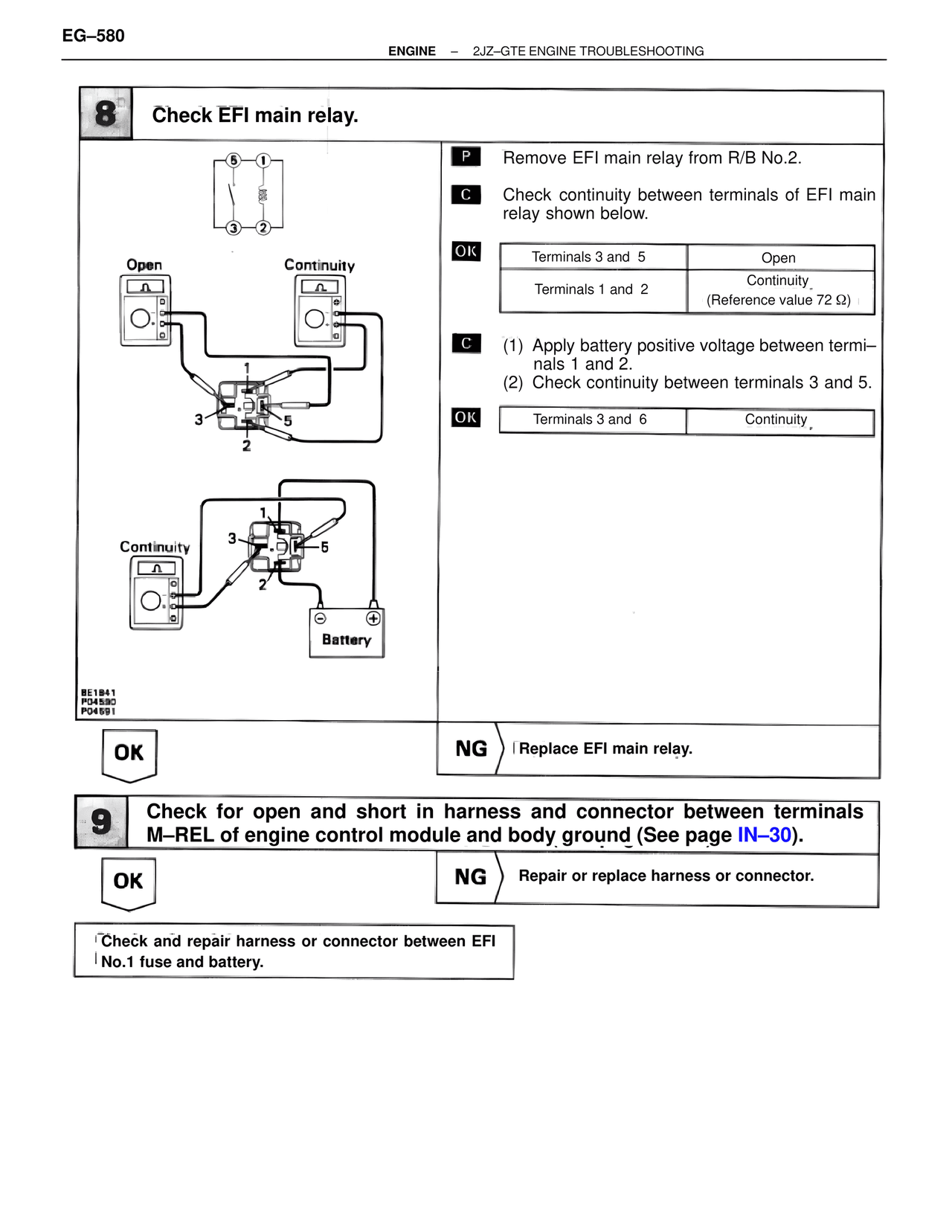 Check EFI main relay. — MK4 Supra Troubleshooting 2JZ-GTE, page 94
